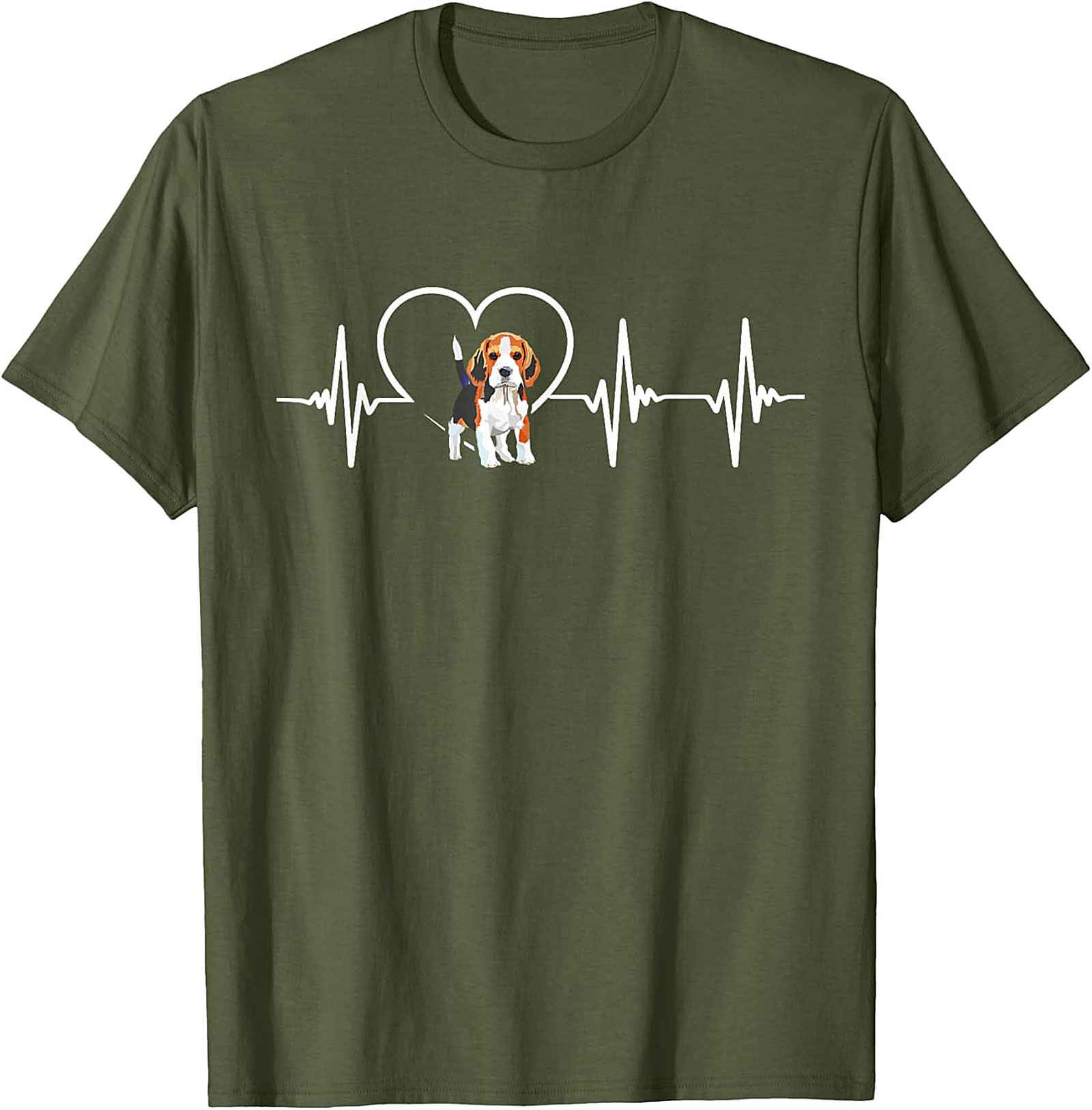 Beagle Heartbeat T-shirt: Cute Puppy EKG Dog Lover Graphic Tee