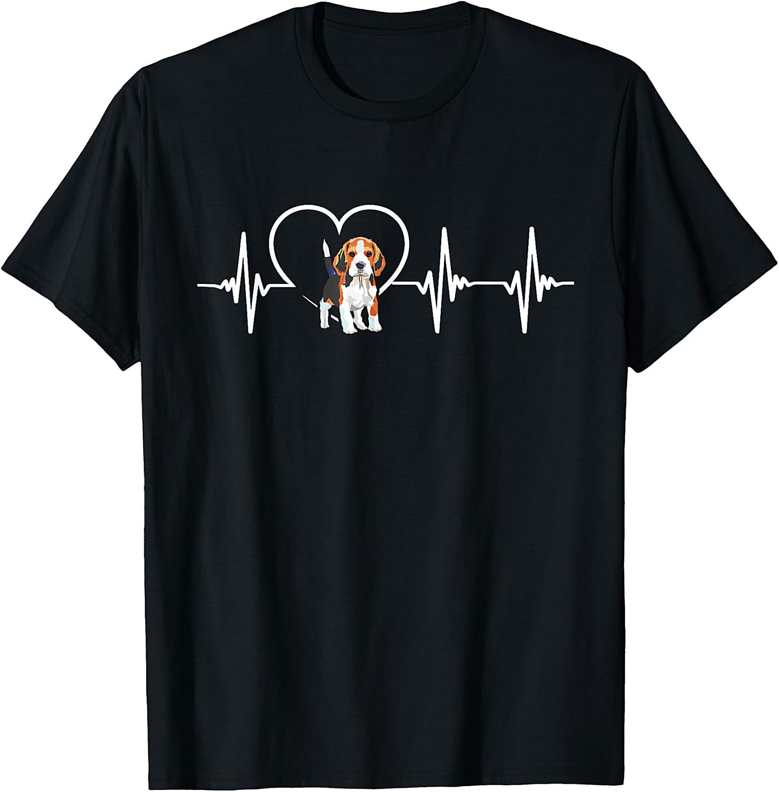Beagle Heartbeat T-shirt: Cute Puppy EKG Dog Lover Graphic Tee