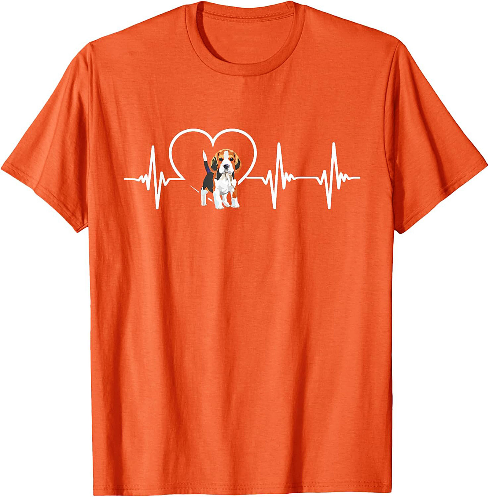 Beagle Heartbeat T-shirt: Cute Puppy EKG Dog Lover Graphic Tee