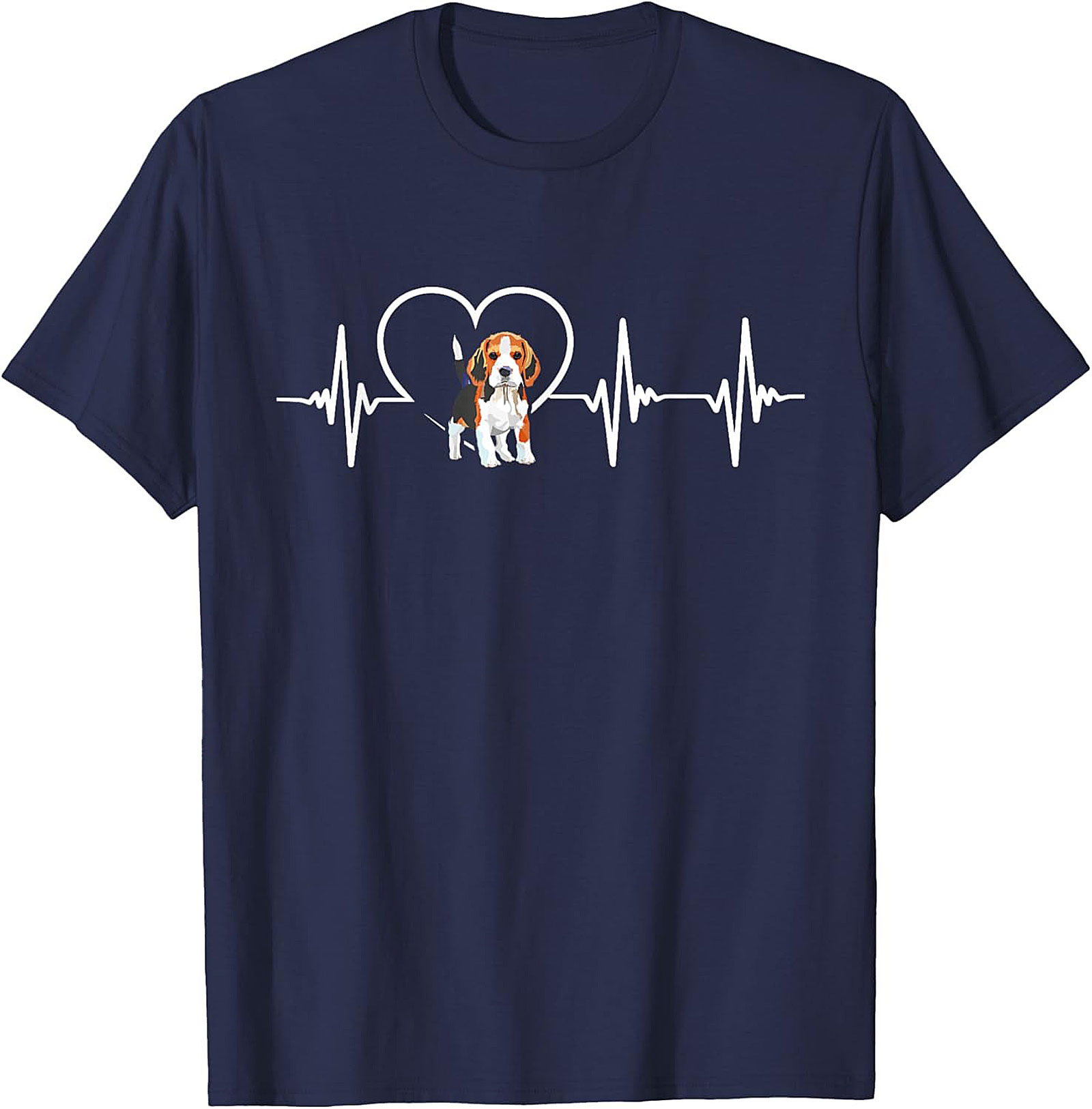 Beagle Heartbeat T-shirt: Cute Puppy EKG Dog Lover Graphic Tee
