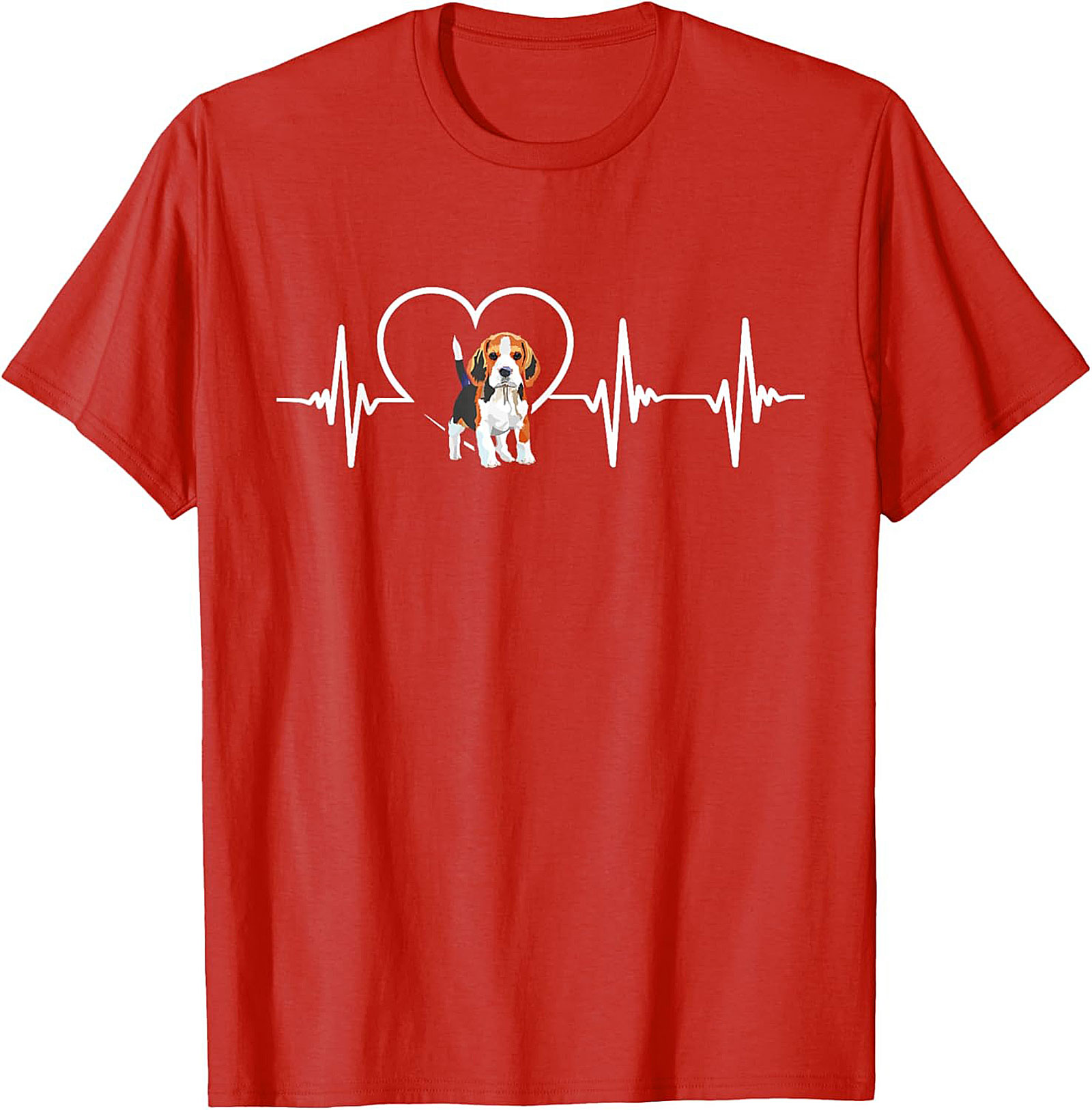 Beagle Heartbeat T-shirt: Cute Puppy EKG Dog Lover Graphic Tee