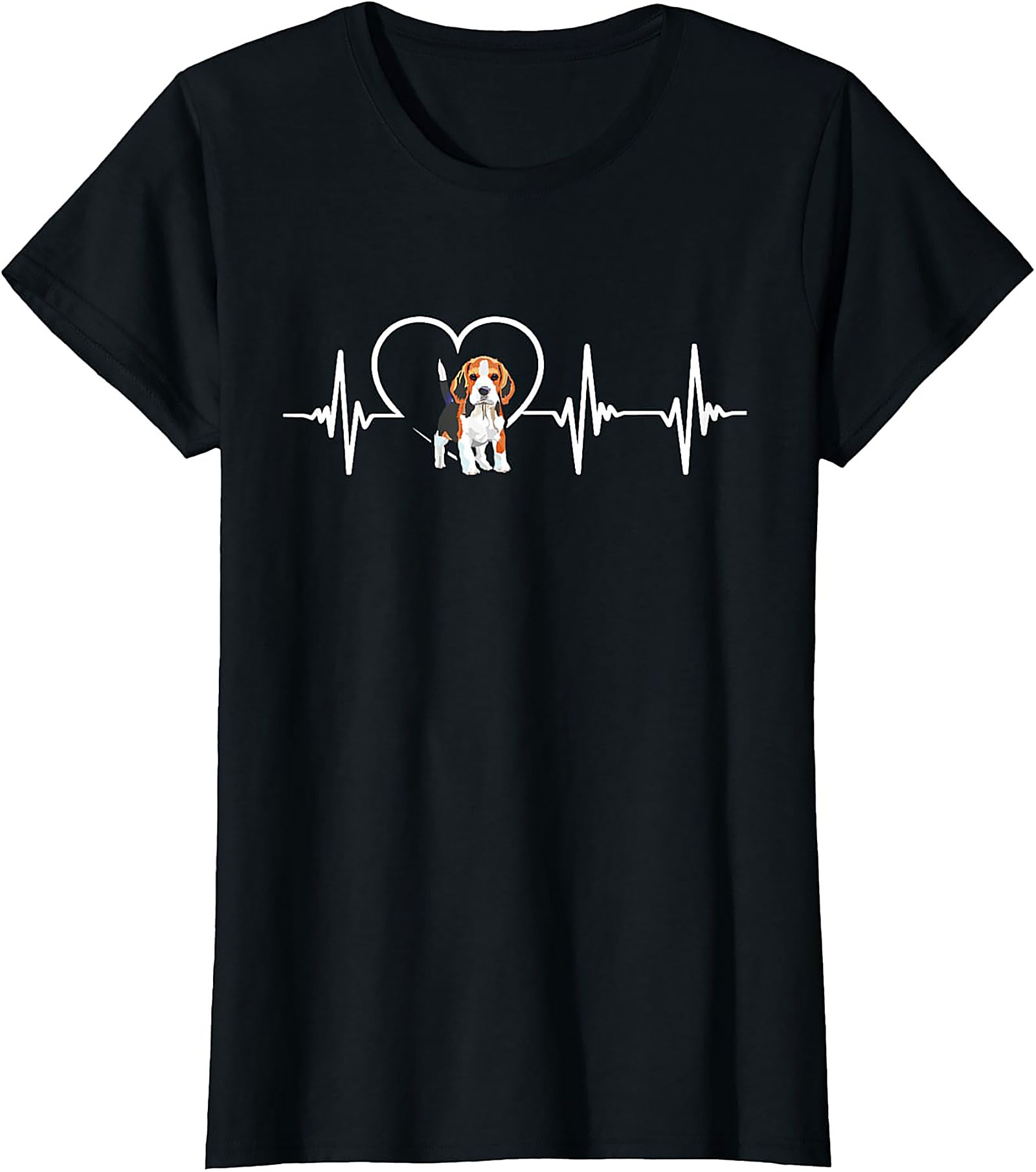 Beagle Heartbeat T-shirt: Cute Puppy EKG Dog Lover Graphic Tee