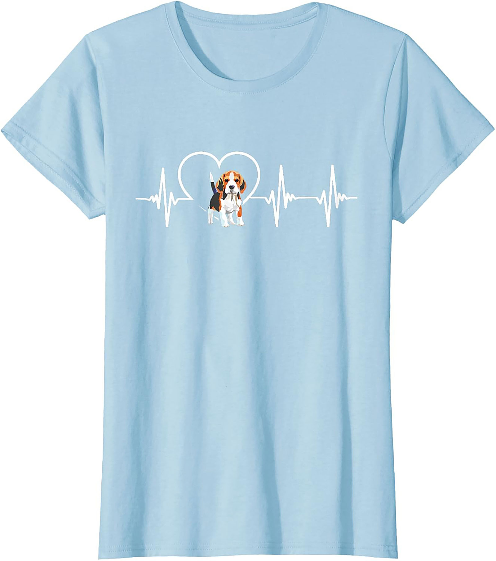 Beagle Heartbeat T-shirt: Cute Puppy EKG Dog Lover Graphic Tee