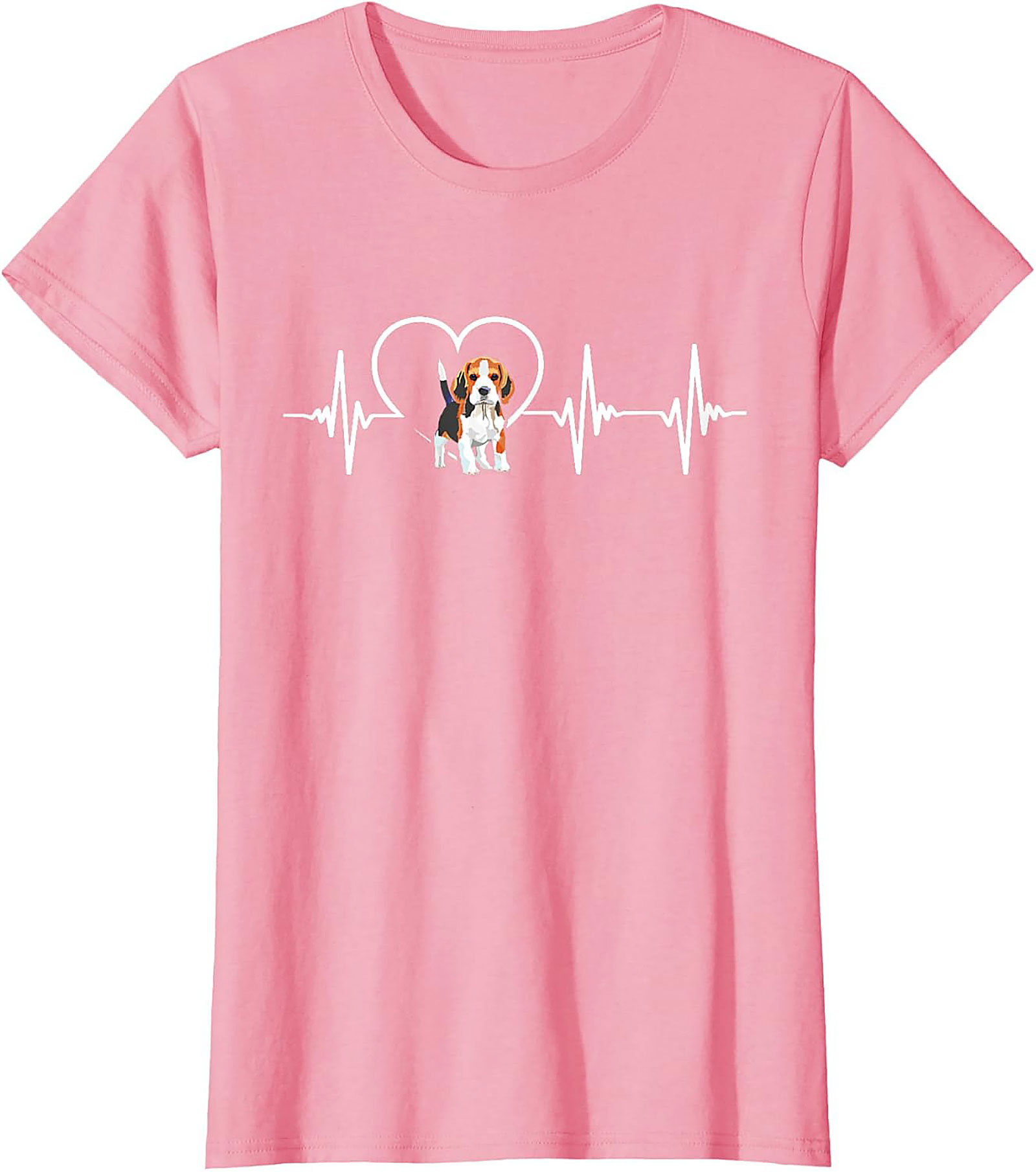 Beagle Heartbeat T-shirt: Cute Puppy EKG Dog Lover Graphic Tee