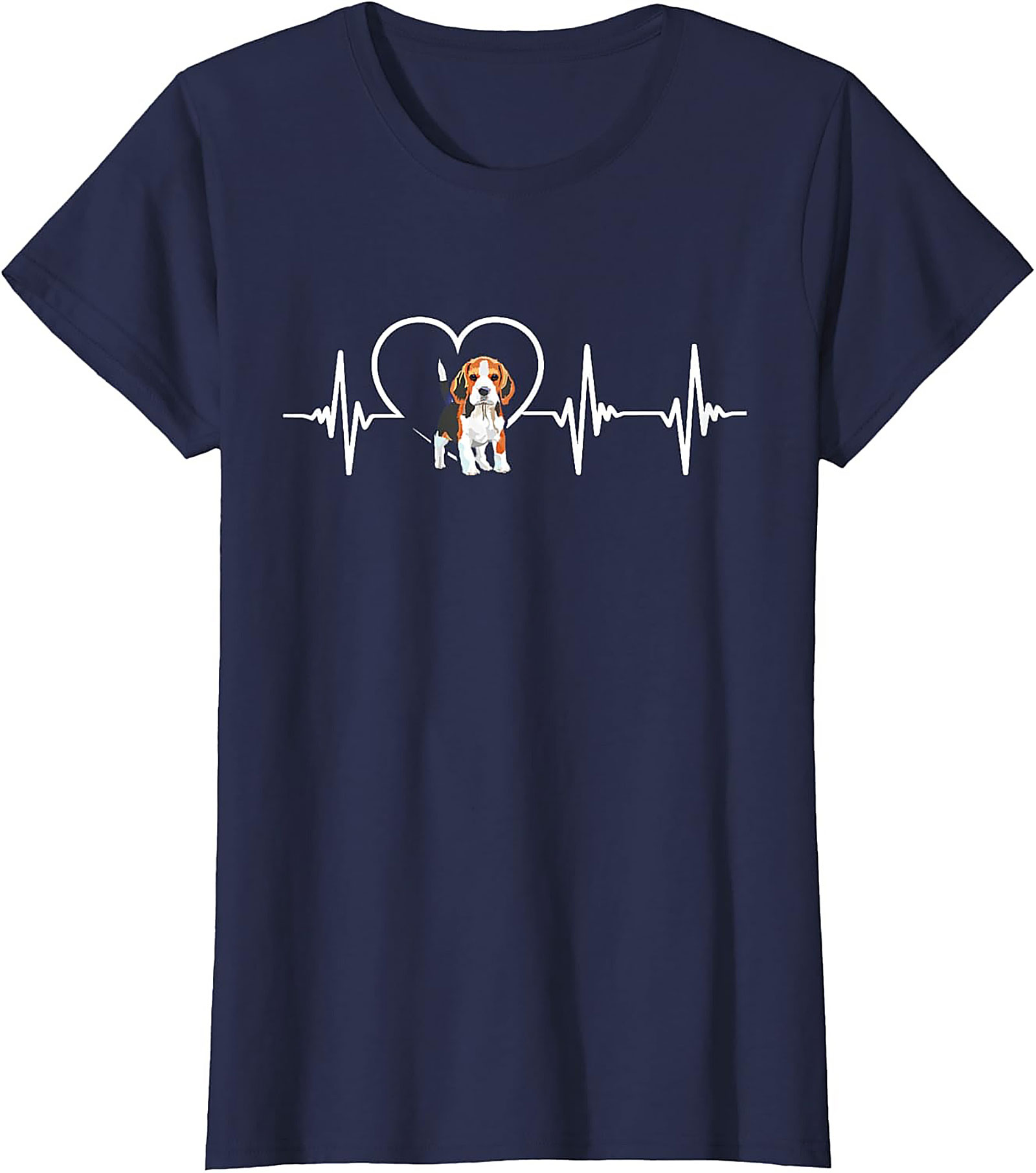 Beagle Heartbeat T-shirt: Cute Puppy EKG Dog Lover Graphic Tee