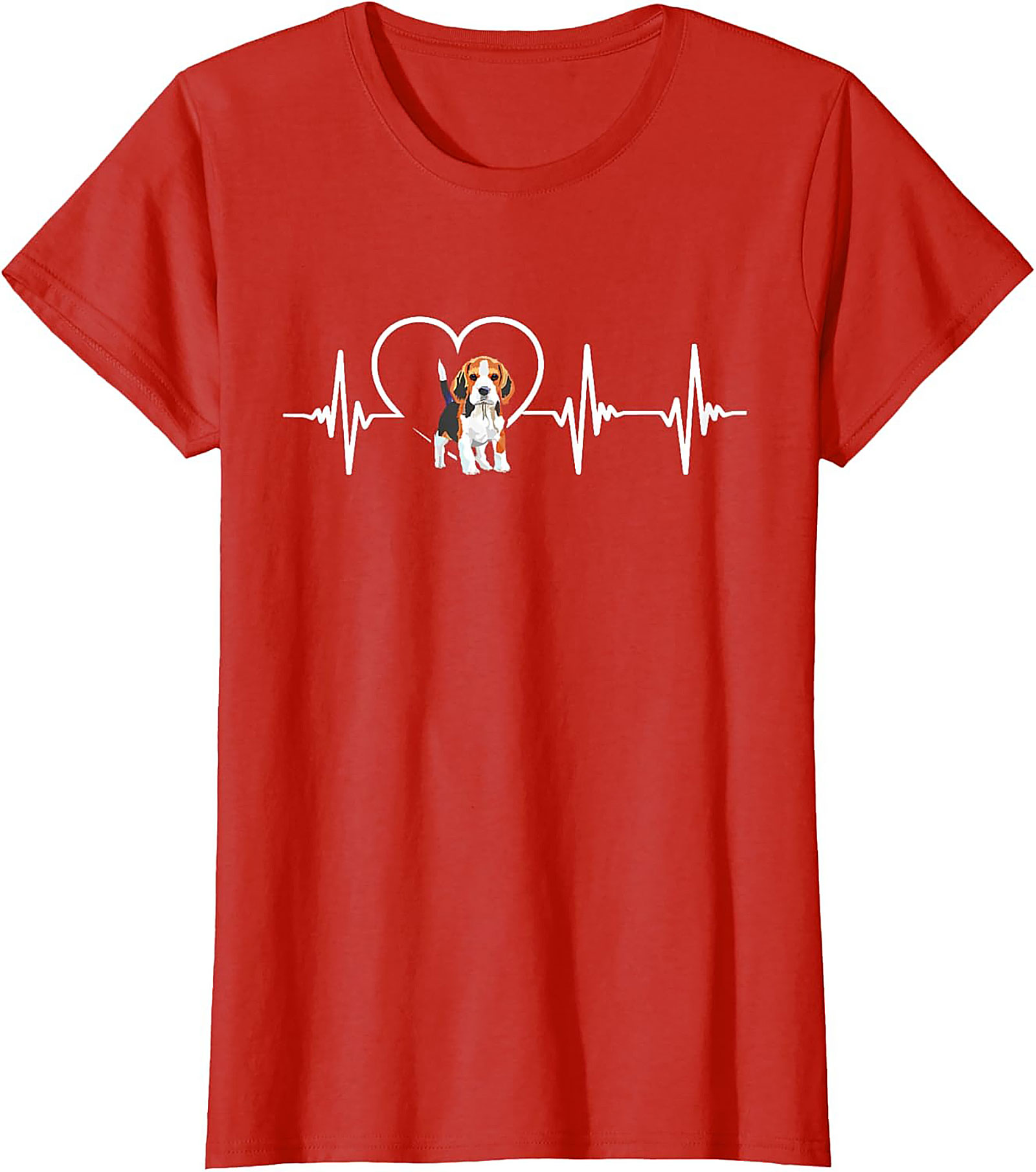 Beagle Heartbeat T-shirt: Cute Puppy EKG Dog Lover Graphic Tee