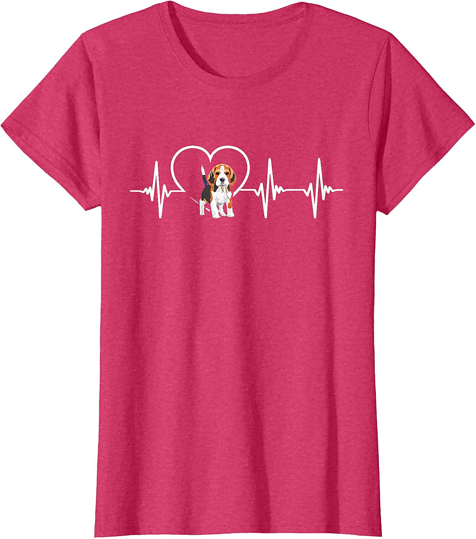 Beagle Heartbeat T-shirt: Cute Puppy EKG Dog Lover Graphic Tee