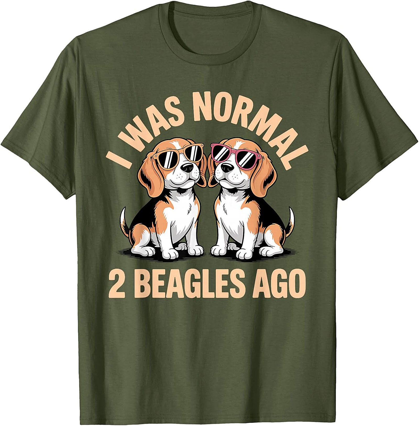 I Was Normal 2 Beagles Ago Funny Beagle T-shirt