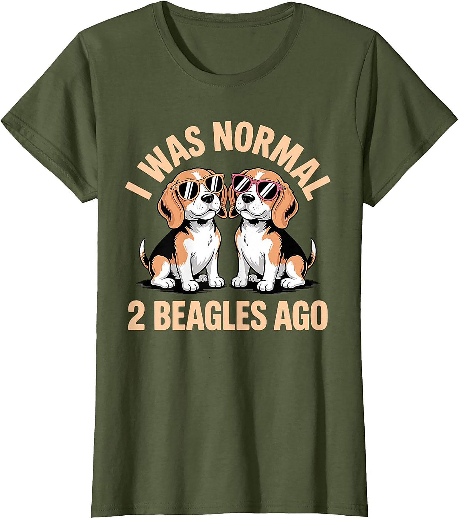 I Was Normal 2 Beagles Ago Funny Beagle T-shirt