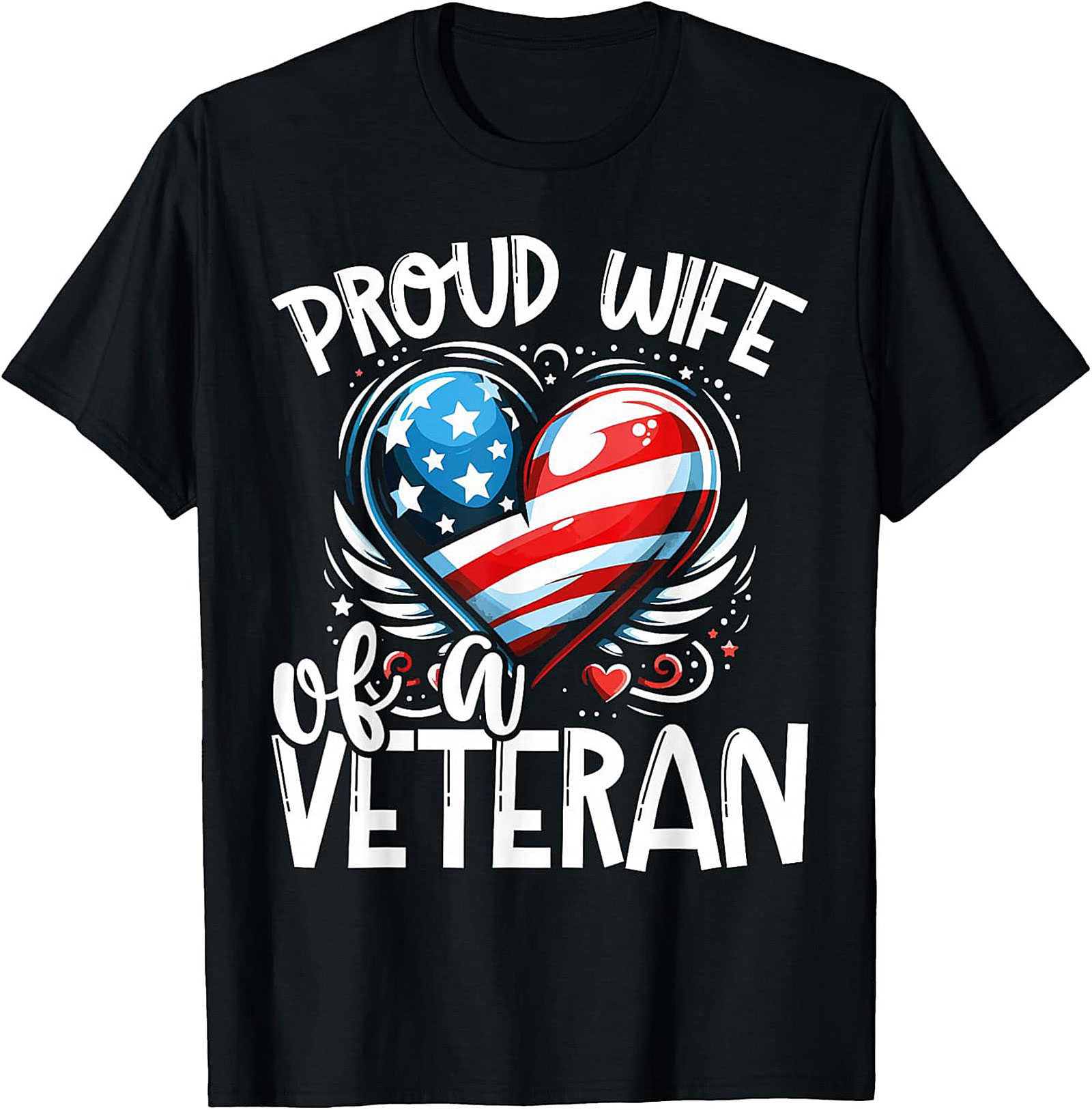 Proud Veteran Wife T-shirt | American Flag Military Spouse Tee