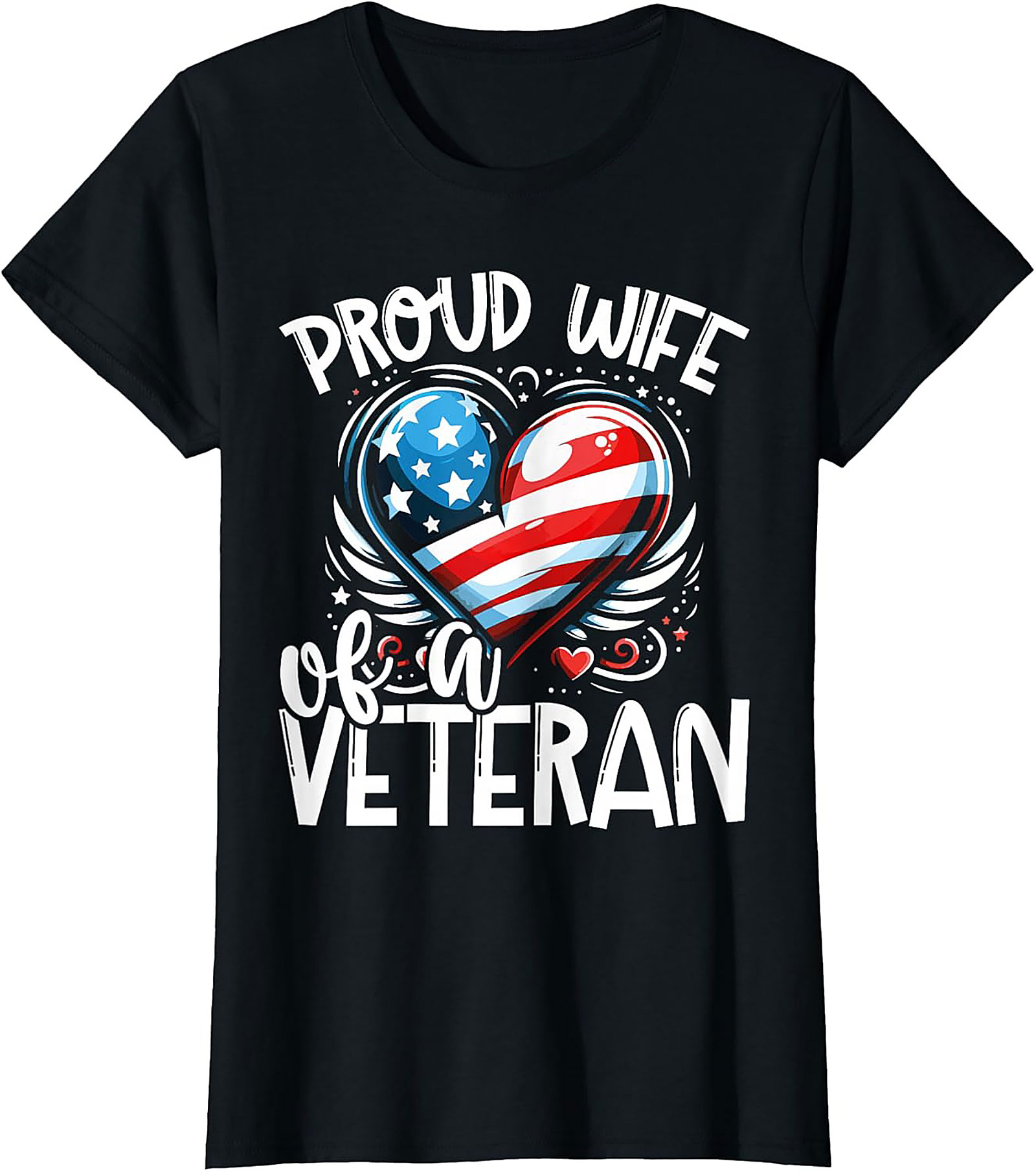 Proud Veteran Wife T-shirt | American Flag Military Spouse Tee