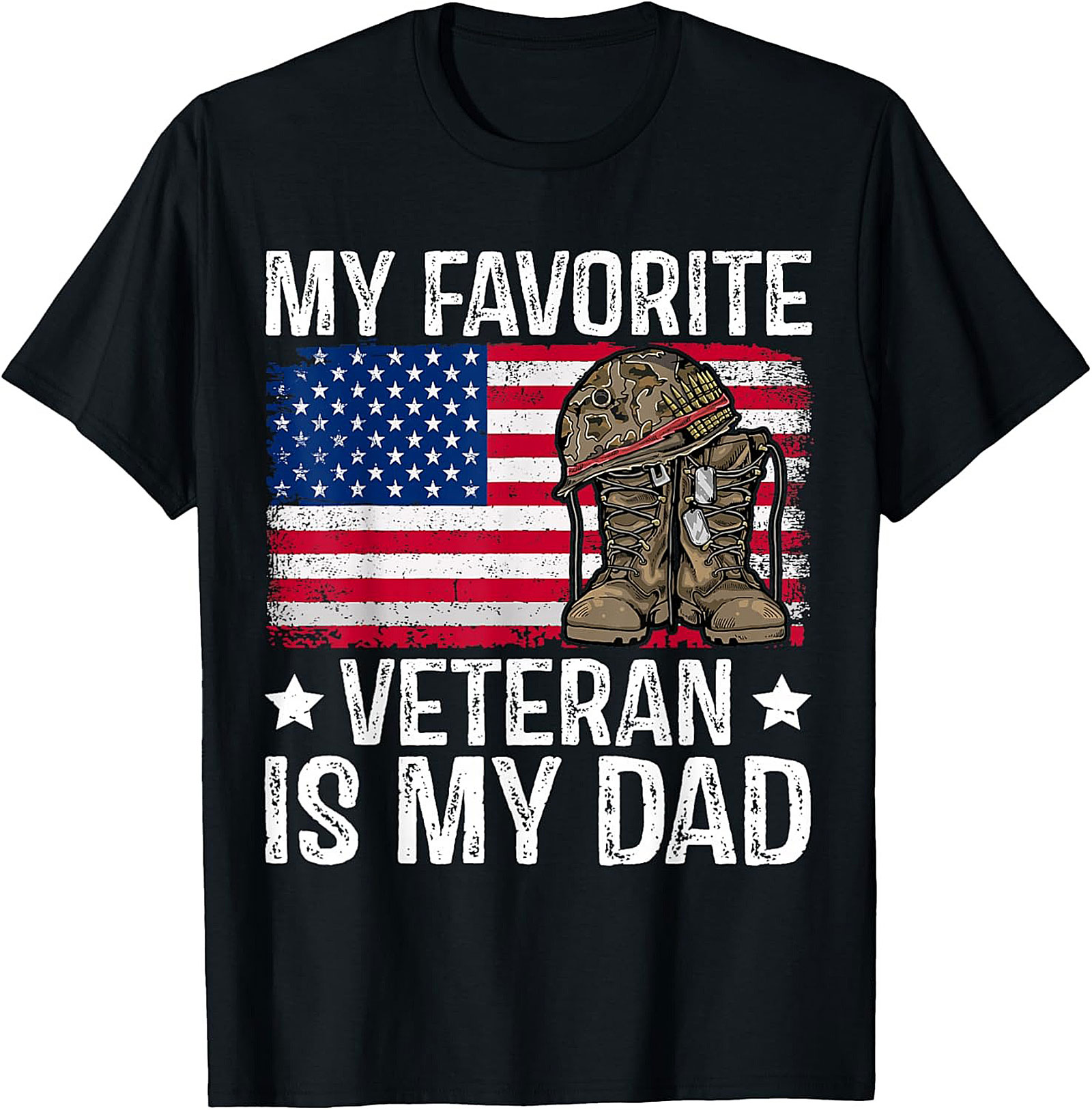 Veteran Dad T-Shirt | Patriotic Military Graphic Tee Gift