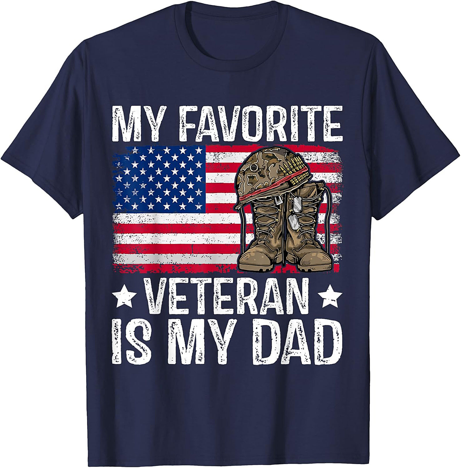 Veteran Dad T-Shirt | Patriotic Military Graphic Tee Gift