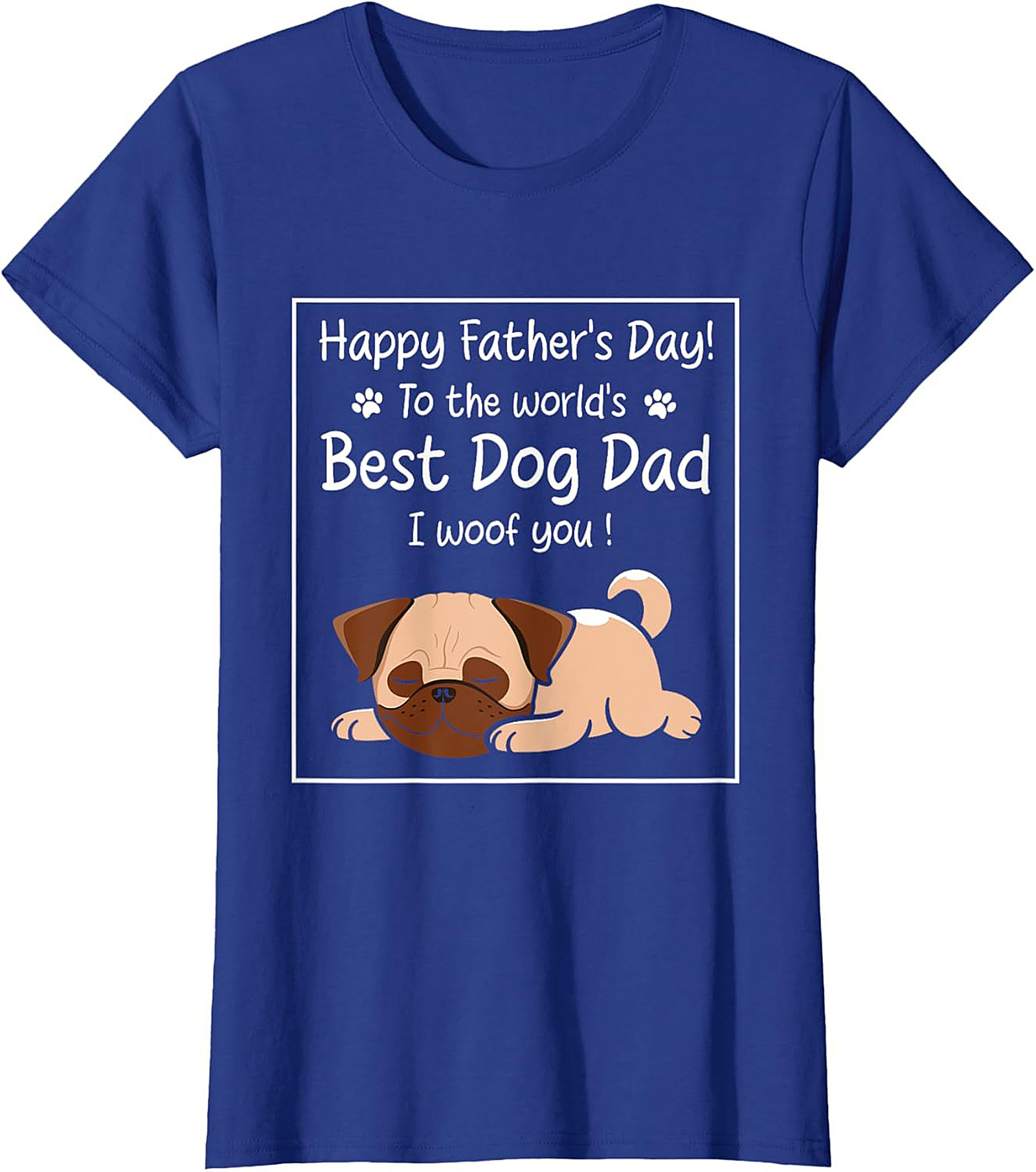 Best Dog Dad Graphic Tee Funny Father's Day Pug Shirt