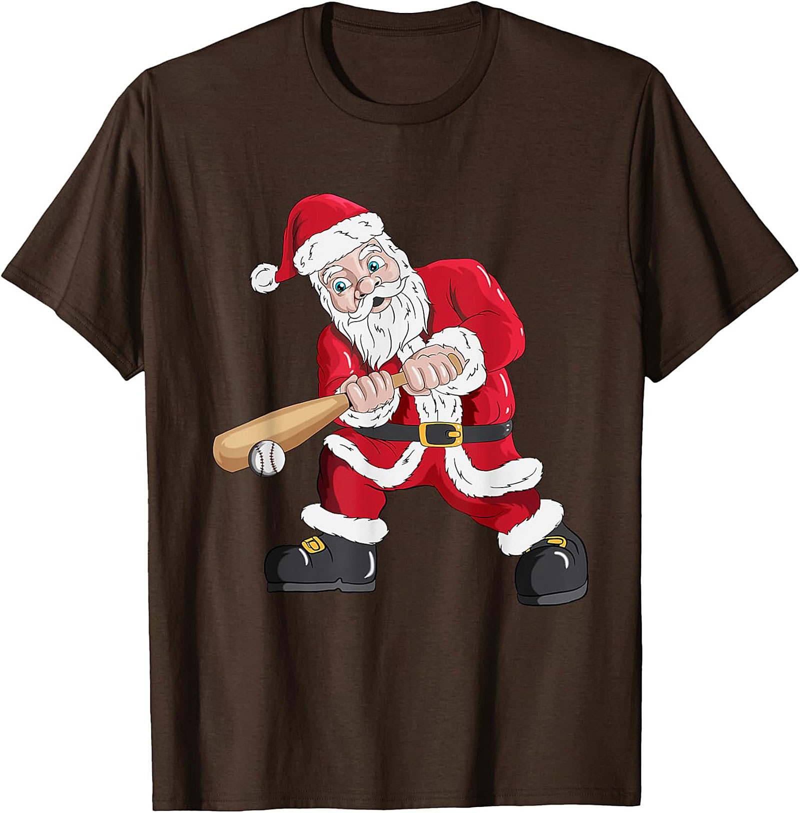 Funny Christmas Baseball T-shirt  Santa Swings Tee