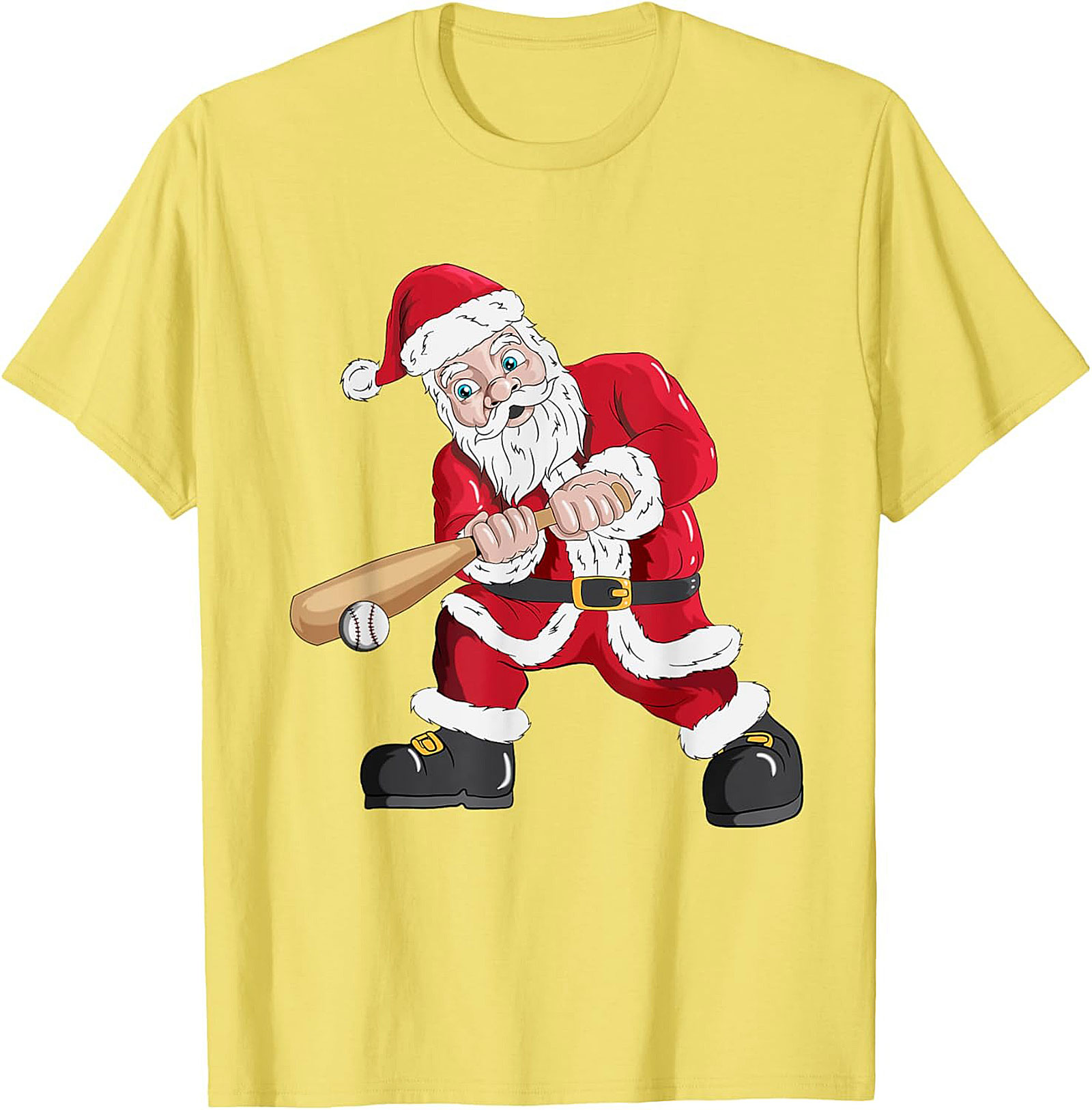 Funny Christmas Baseball T-shirt  Santa Swings Tee
