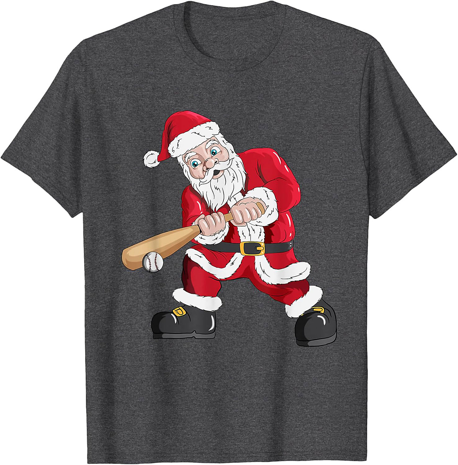 Funny Christmas Baseball T-shirt  Santa Swings Tee