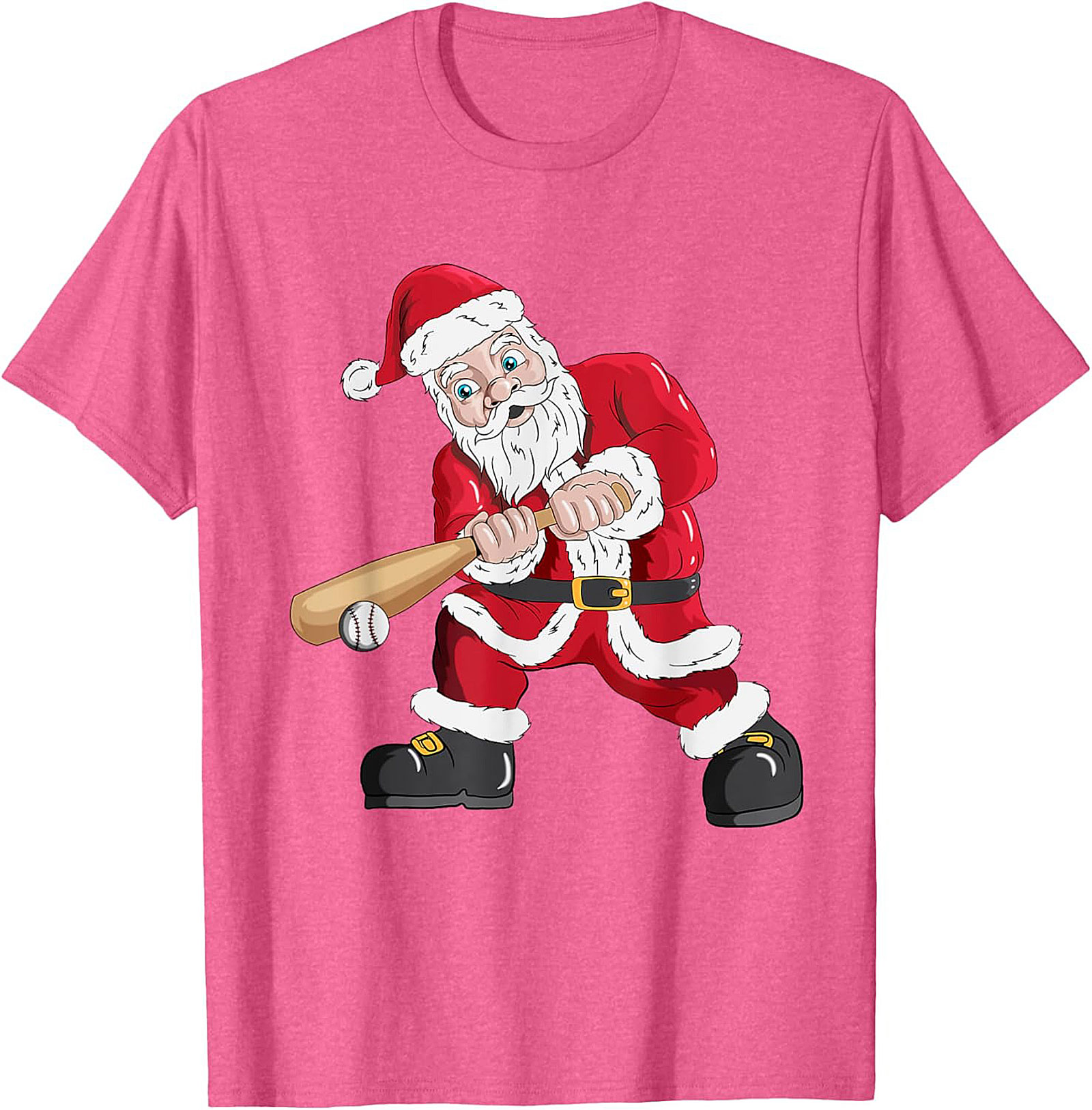 Funny Christmas Baseball T-shirt  Santa Swings Tee