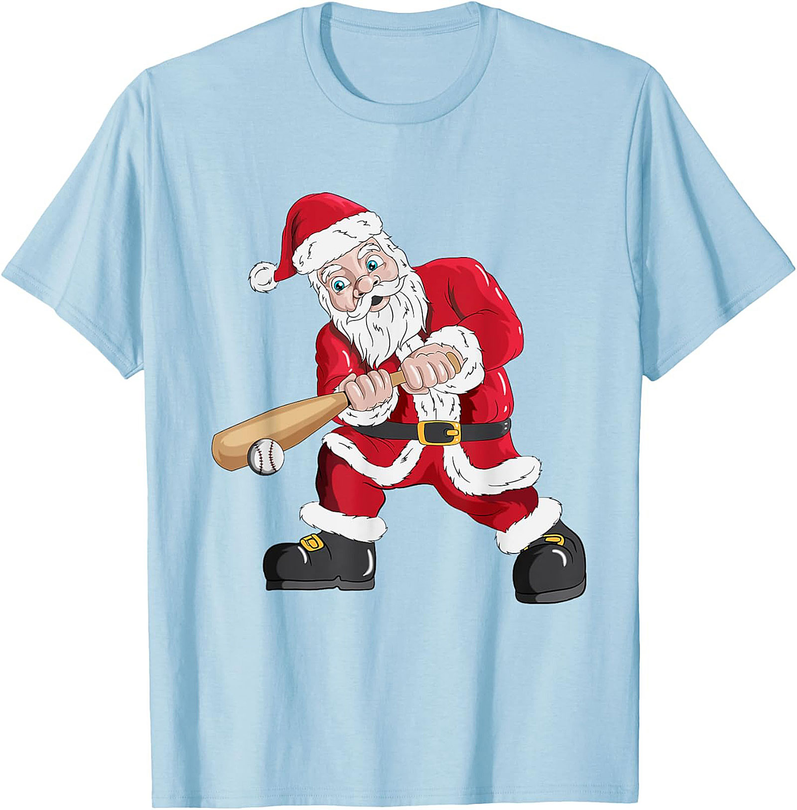 Funny Christmas Baseball T-shirt  Santa Swings Tee