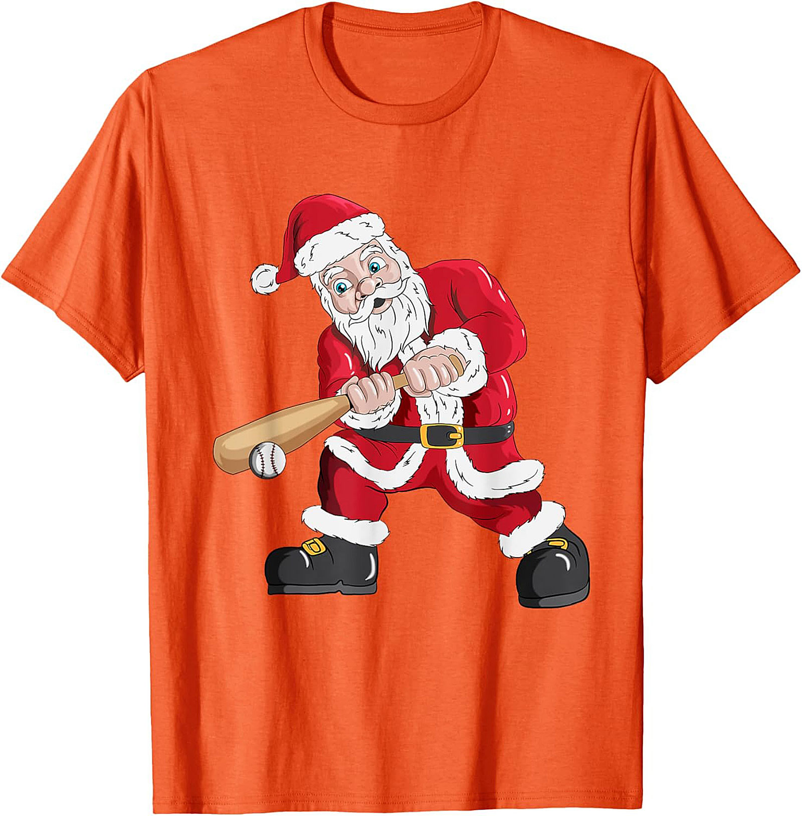 Funny Christmas Baseball T-shirt  Santa Swings Tee