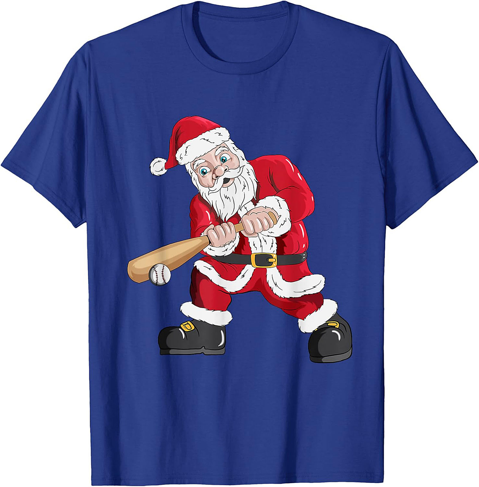 Funny Christmas Baseball T-shirt  Santa Swings Tee