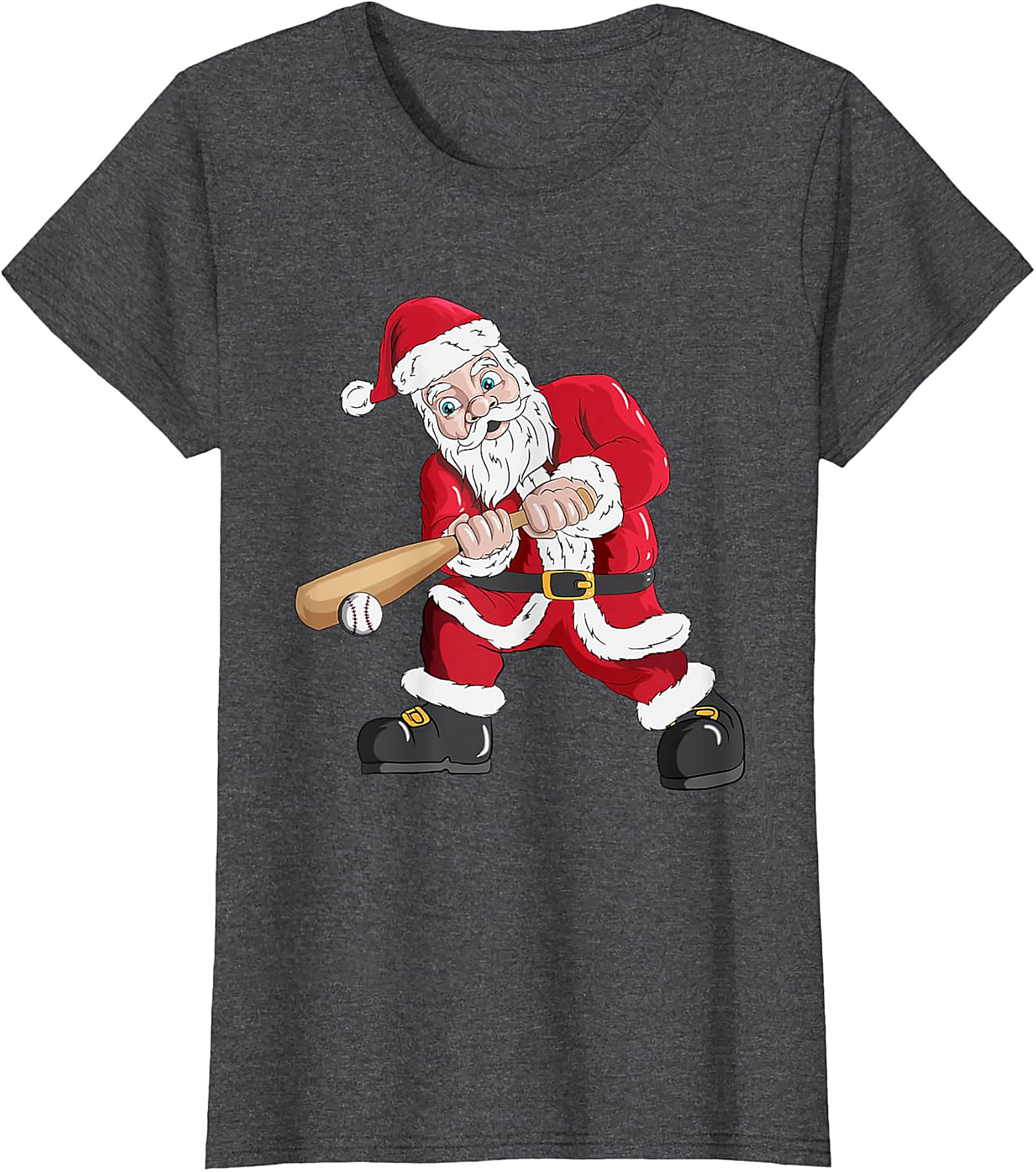 Funny Christmas Baseball T-shirt  Santa Swings Tee