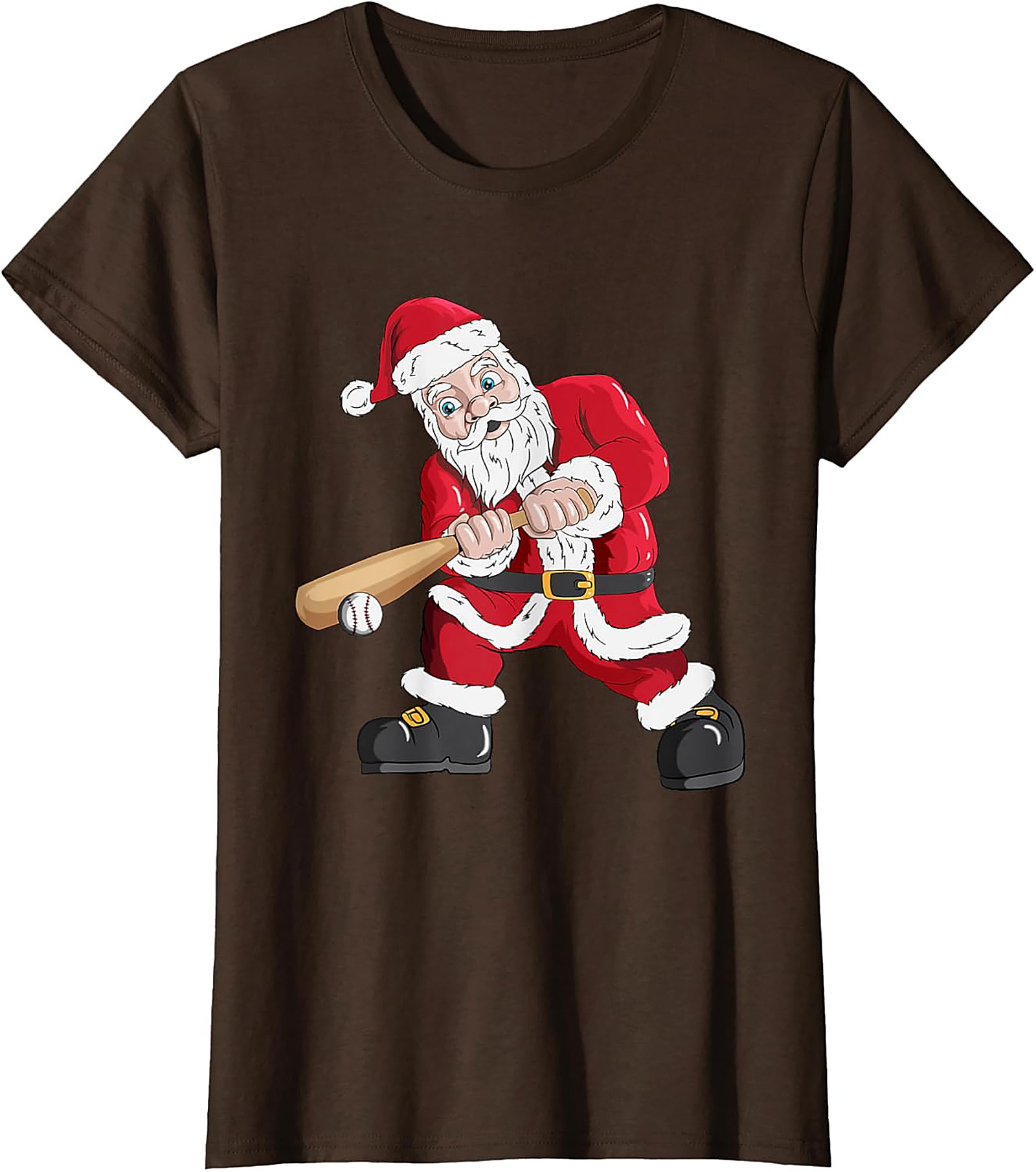 Funny Christmas Baseball T-shirt  Santa Swings Tee