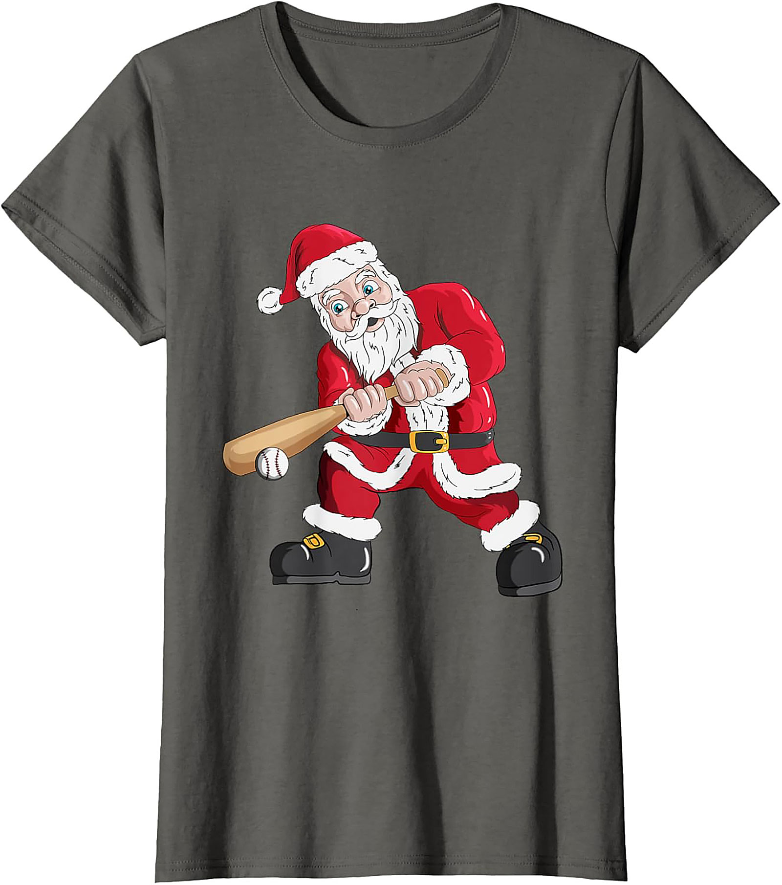 Funny Christmas Baseball T-shirt  Santa Swings Tee