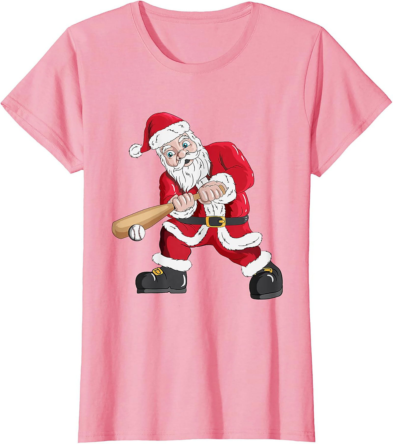 Funny Christmas Baseball T-shirt  Santa Swings Tee