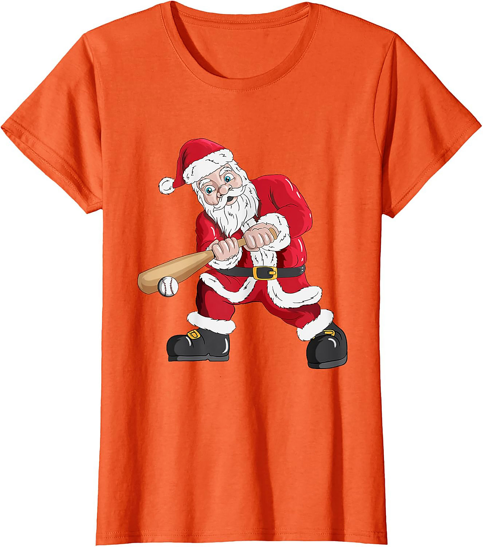 Funny Christmas Baseball T-shirt  Santa Swings Tee
