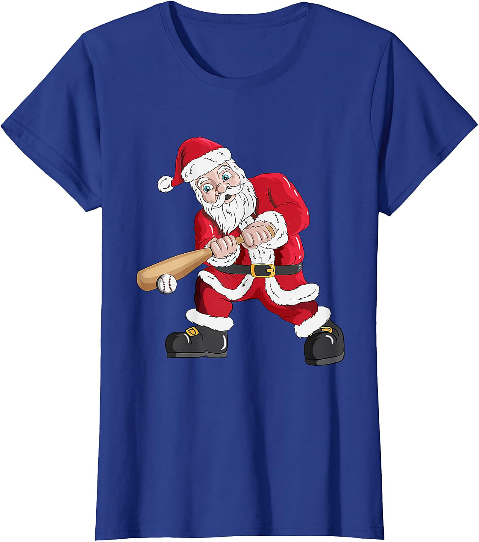 Funny Christmas Baseball T-shirt  Santa Swings Tee