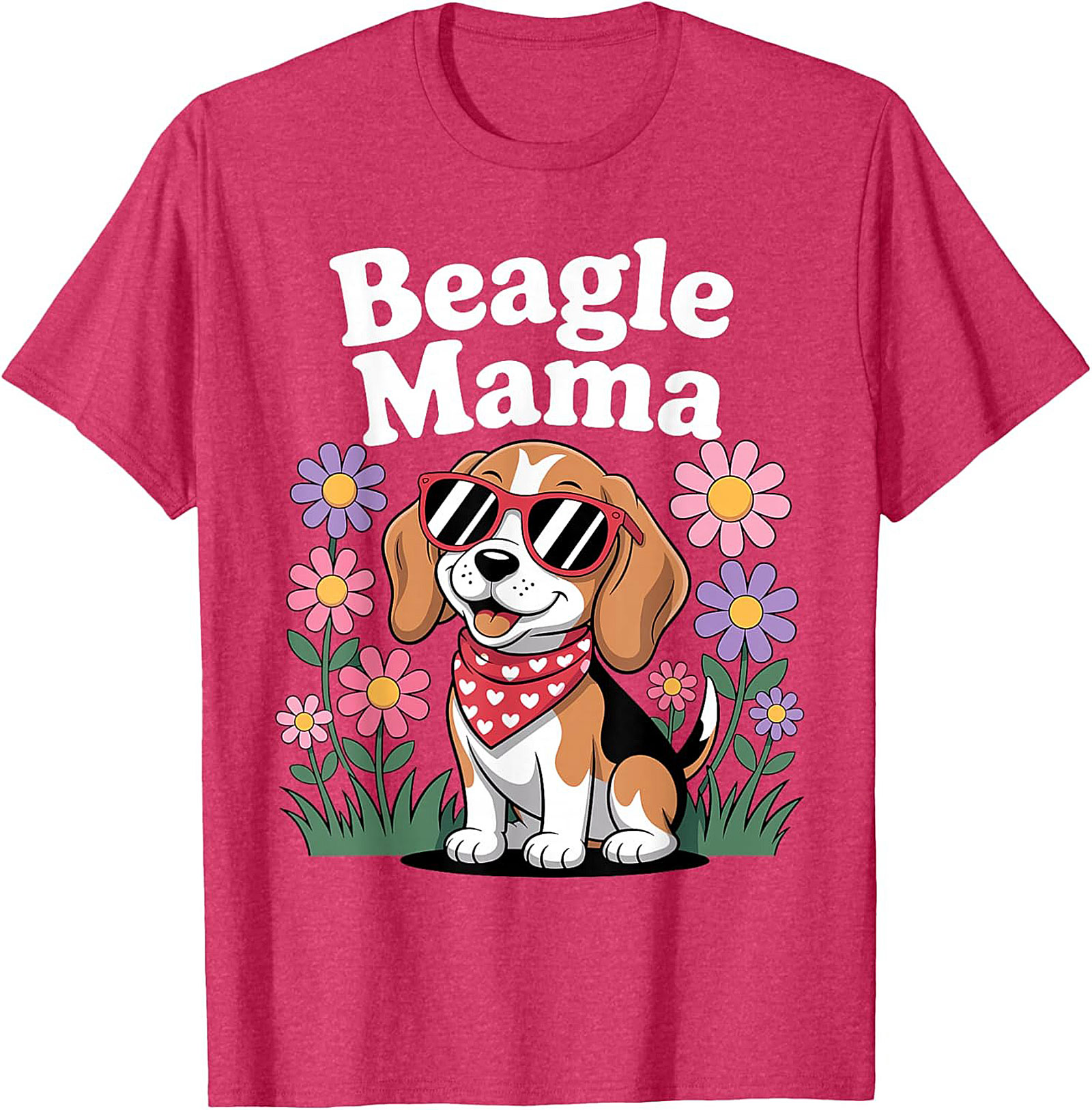 Beagle Mama T-Shirt - Cute Dog Lover Graphic Tee with Sunglasses Beagle