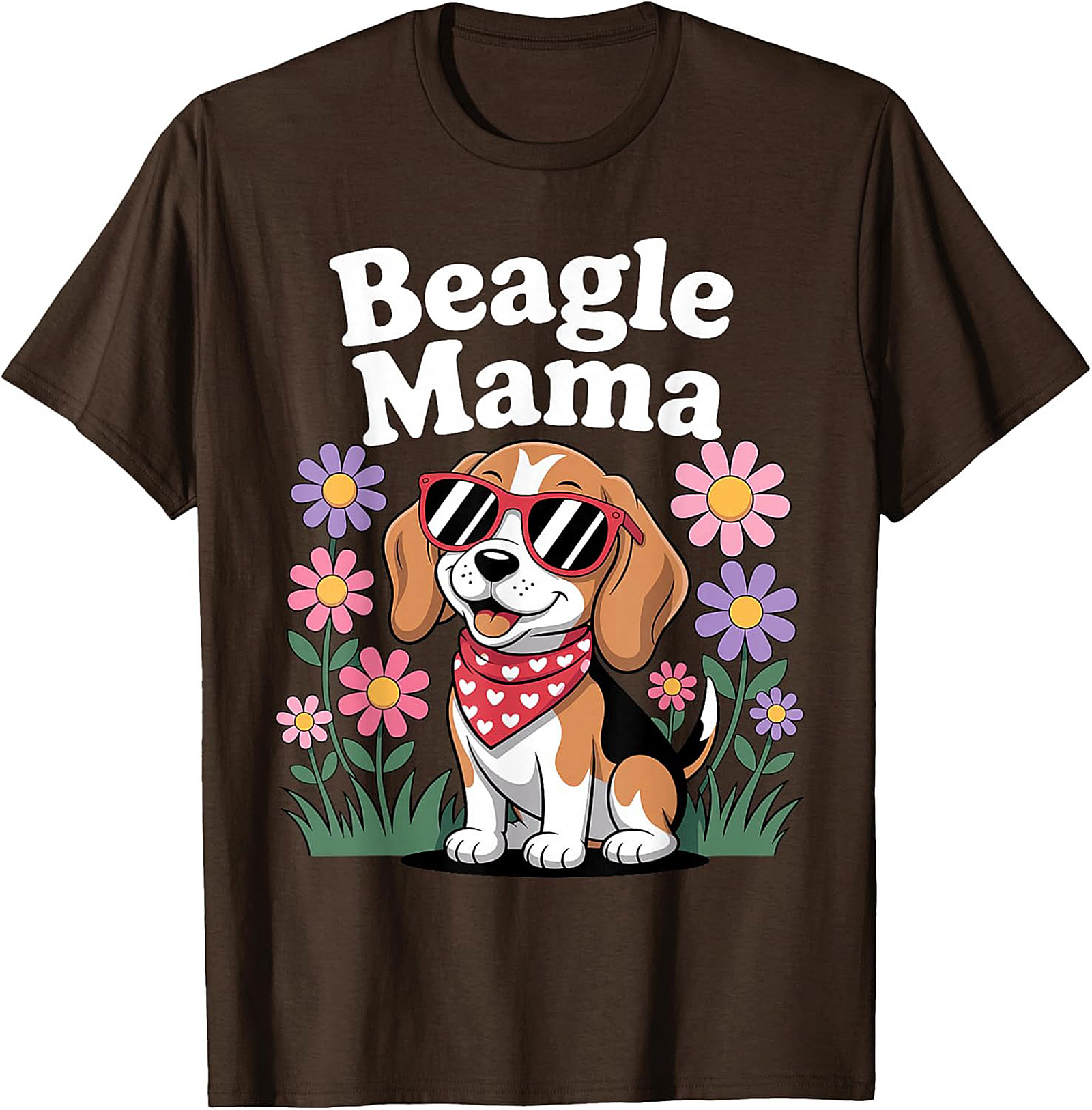 Beagle Mama T-Shirt - Cute Dog Lover Graphic Tee with Sunglasses Beagle
