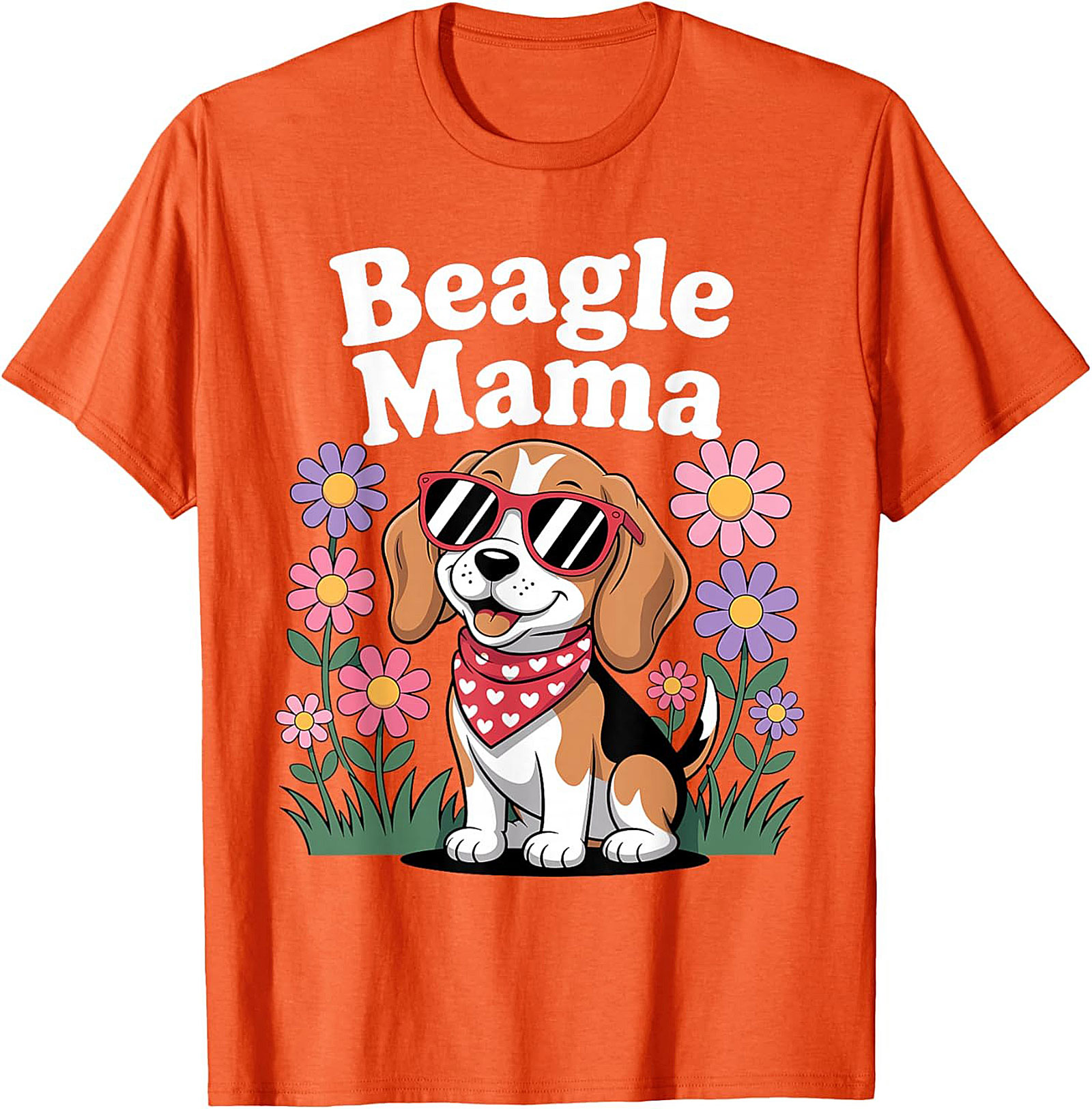 Beagle Mama T-Shirt - Cute Dog Lover Graphic Tee with Sunglasses Beagle