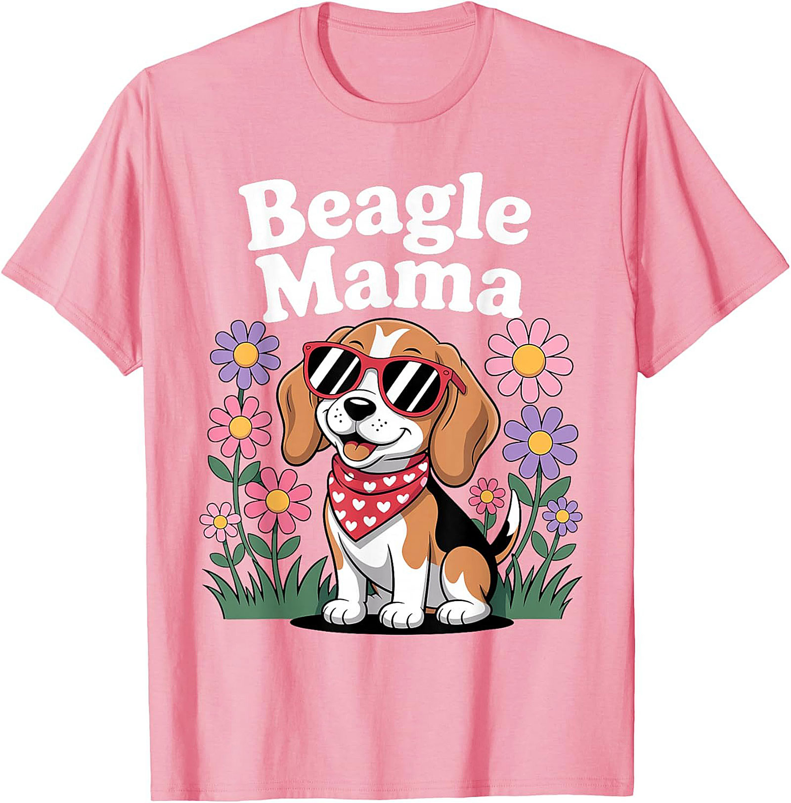 Beagle Mama T-Shirt - Cute Dog Lover Graphic Tee with Sunglasses Beagle