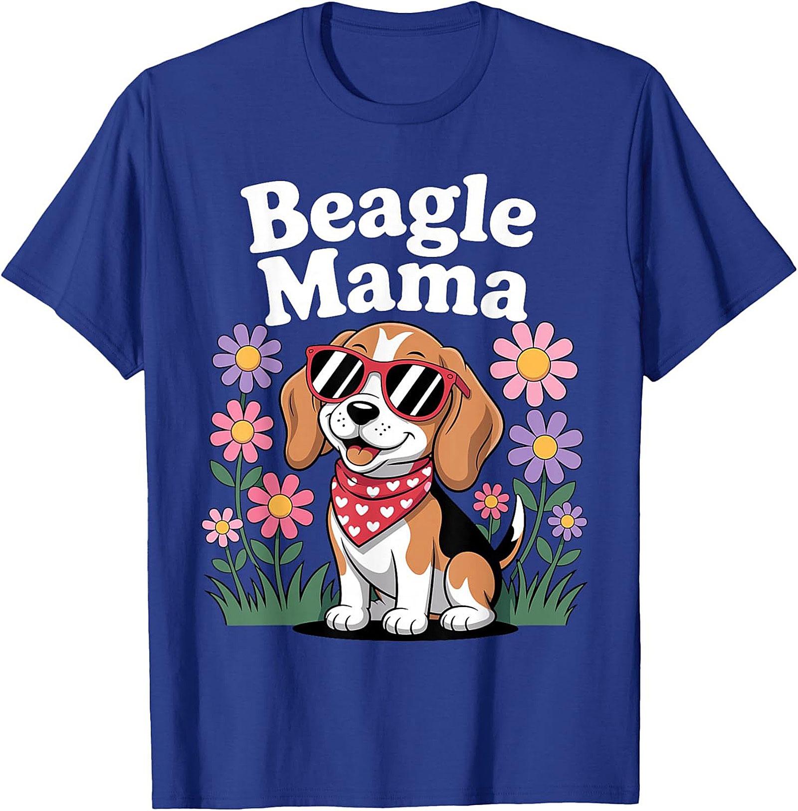 Beagle Mama T-Shirt - Cute Dog Lover Graphic Tee with Sunglasses Beagle