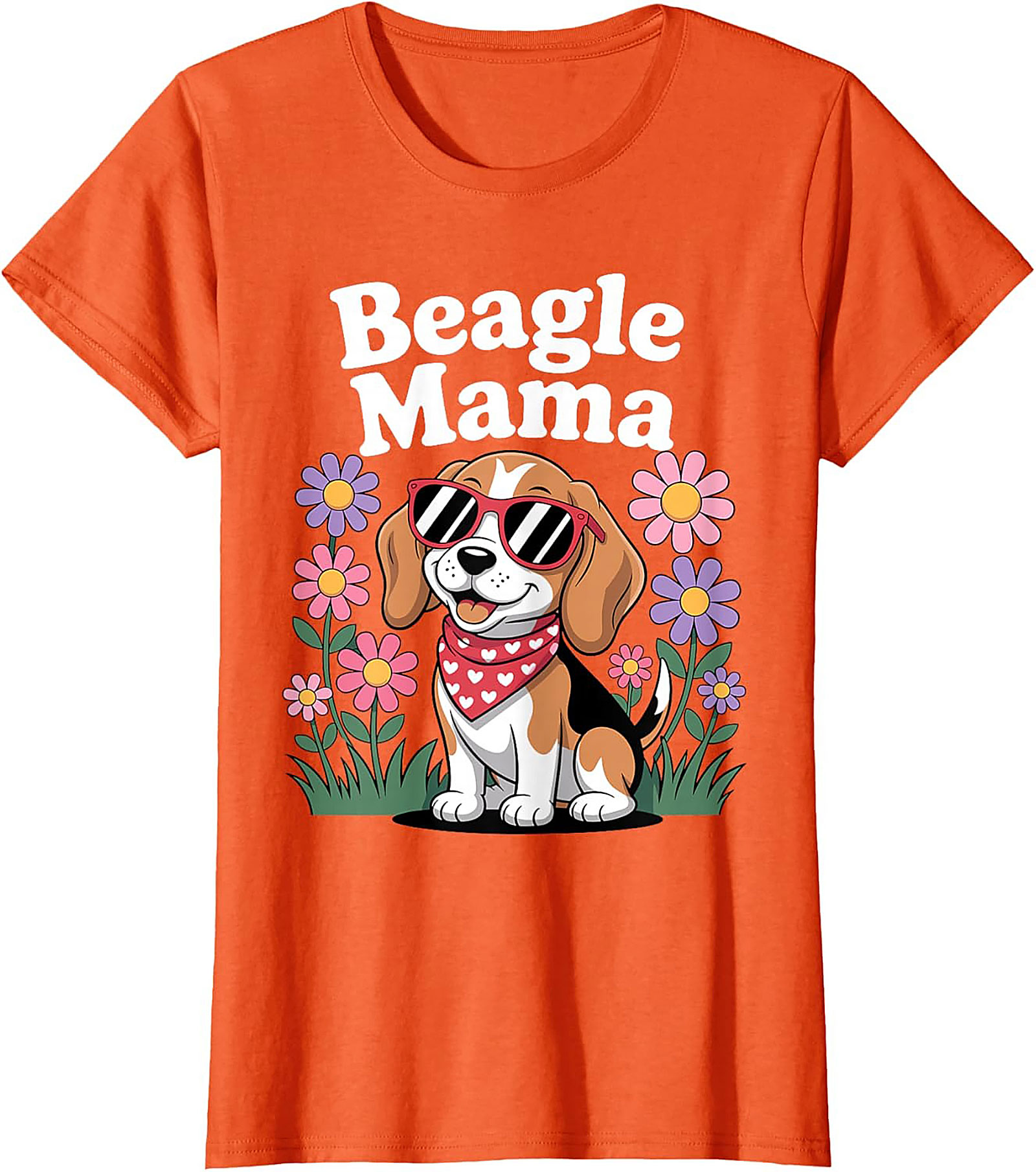 Beagle Mama T-Shirt - Cute Dog Lover Graphic Tee with Sunglasses Beagle