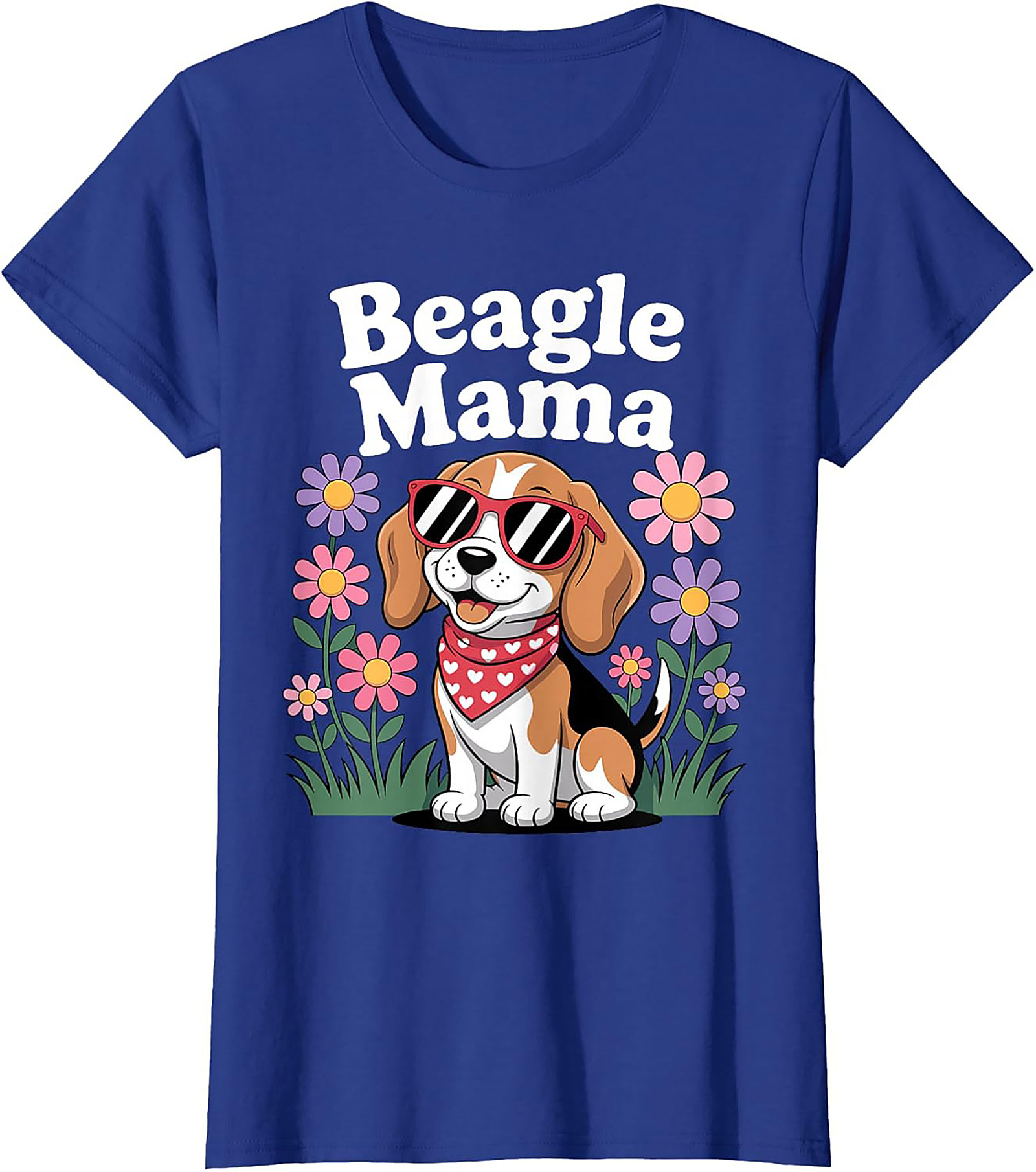 Beagle Mama T-Shirt - Cute Dog Lover Graphic Tee with Sunglasses Beagle