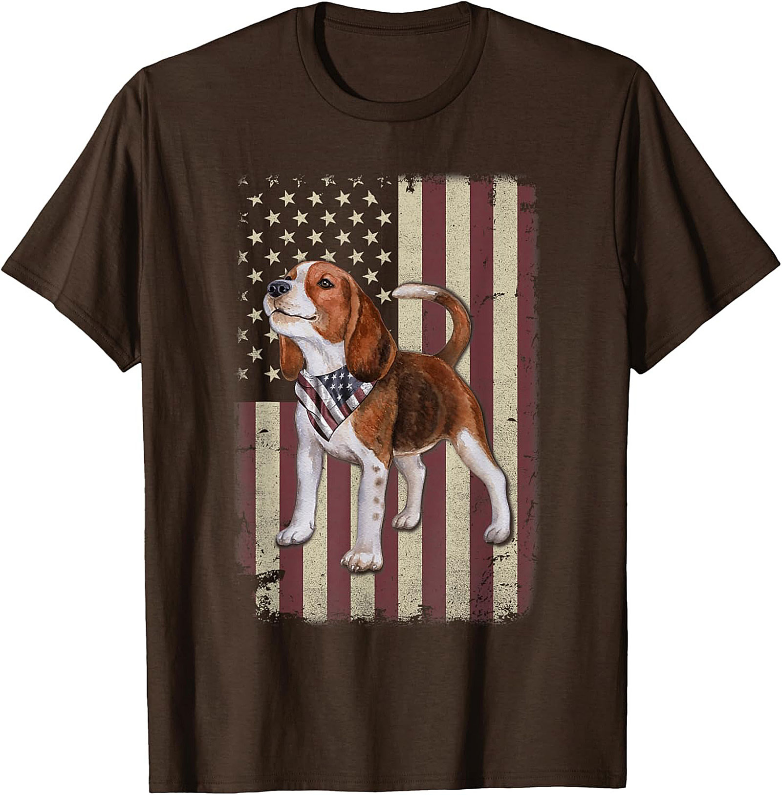 Patriotic Beagle Graphic Tee | Vintage American Flag Dog Lover Shirt