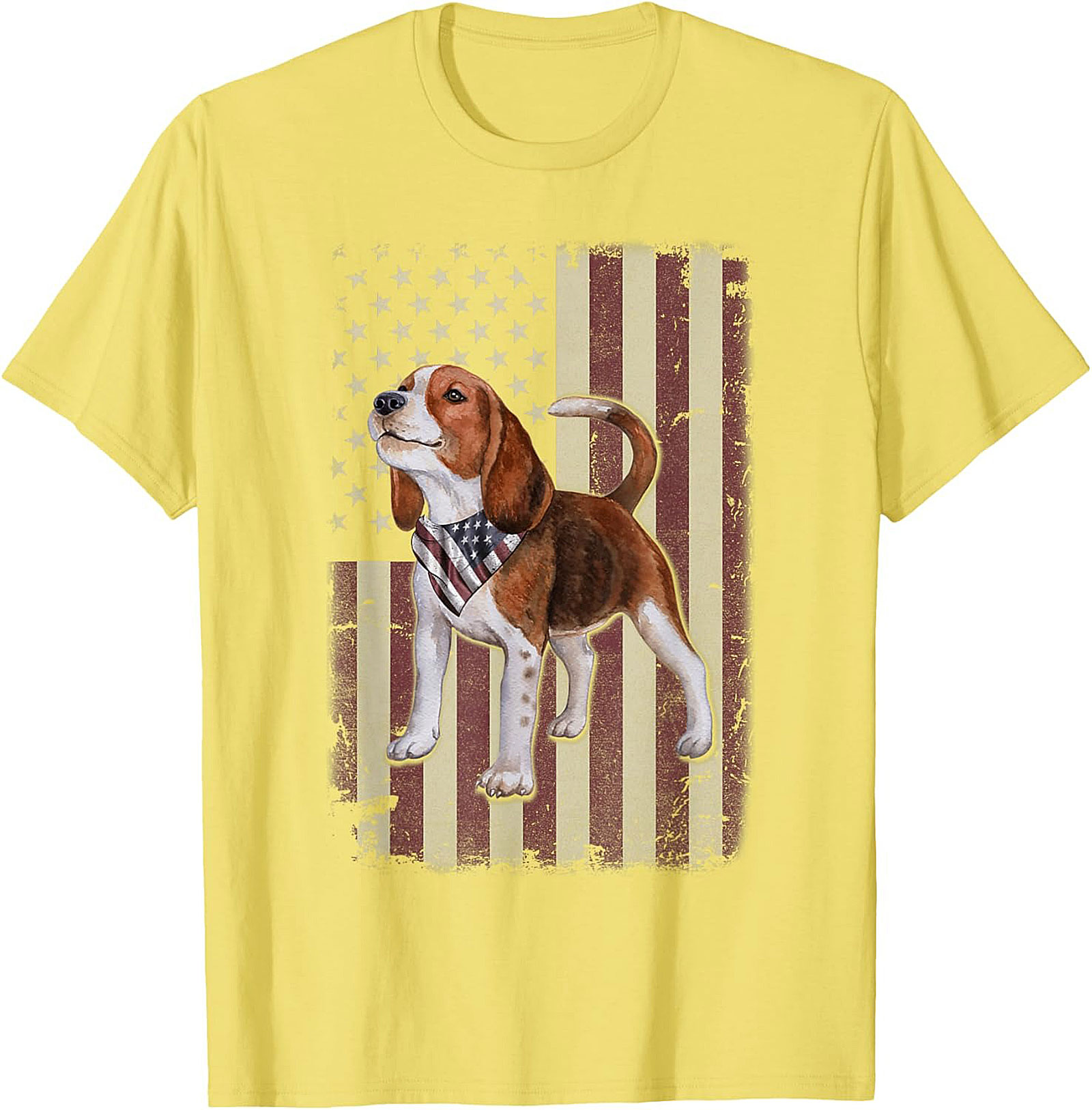 Patriotic Beagle Graphic Tee | Vintage American Flag Dog Lover Shirt