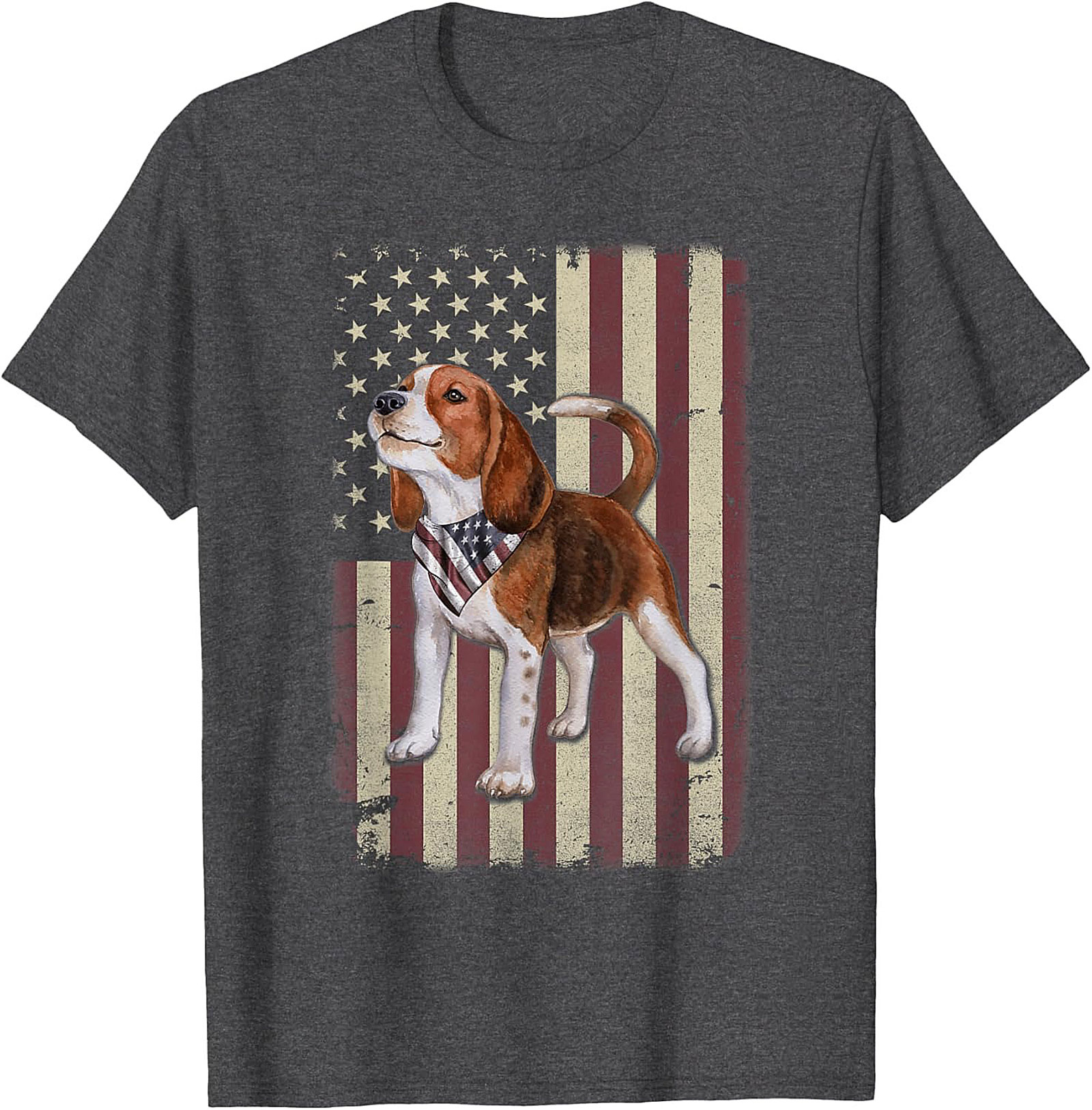 Patriotic Beagle Graphic Tee | Vintage American Flag Dog Lover Shirt