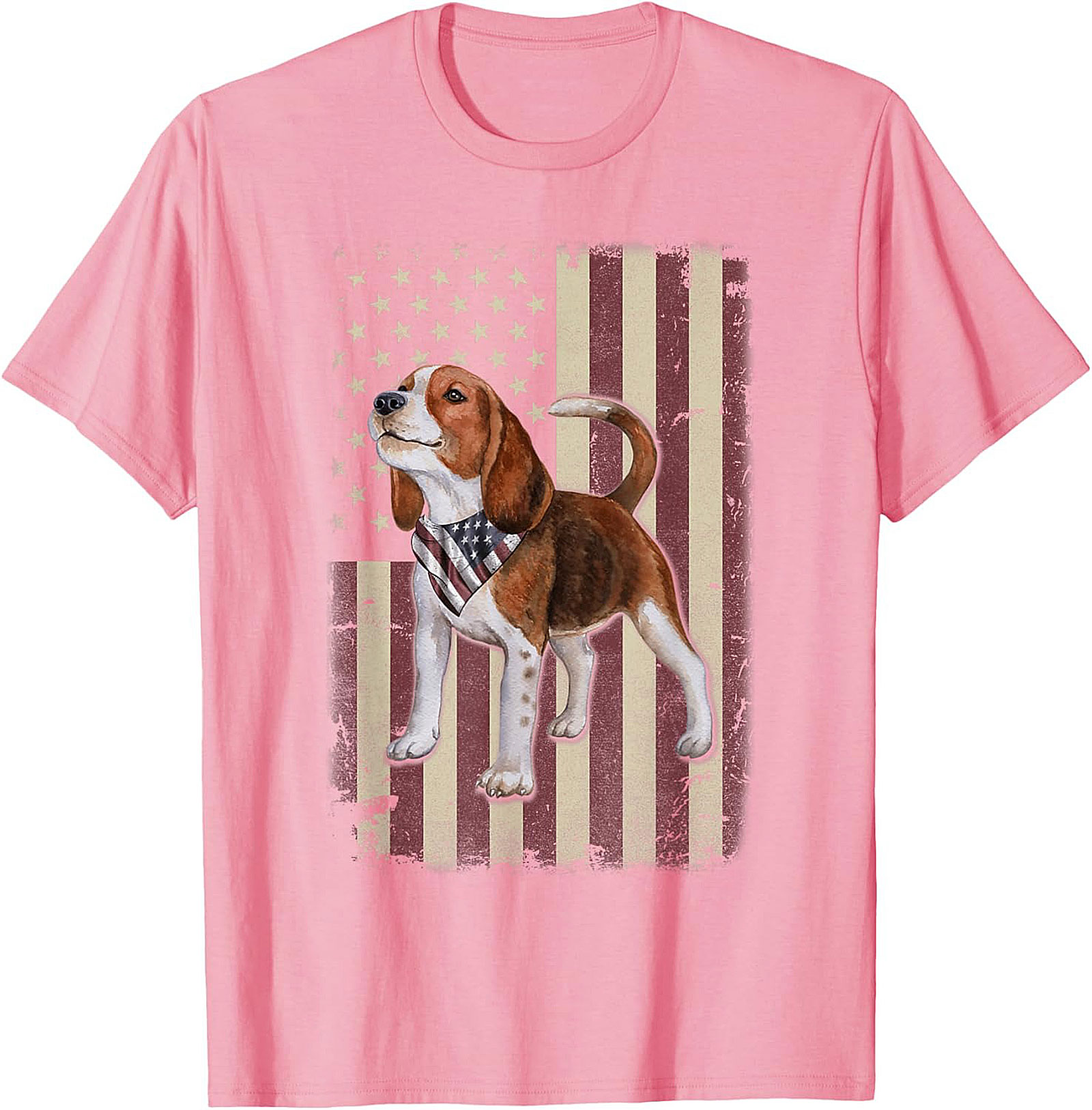 Patriotic Beagle Graphic Tee | Vintage American Flag Dog Lover Shirt