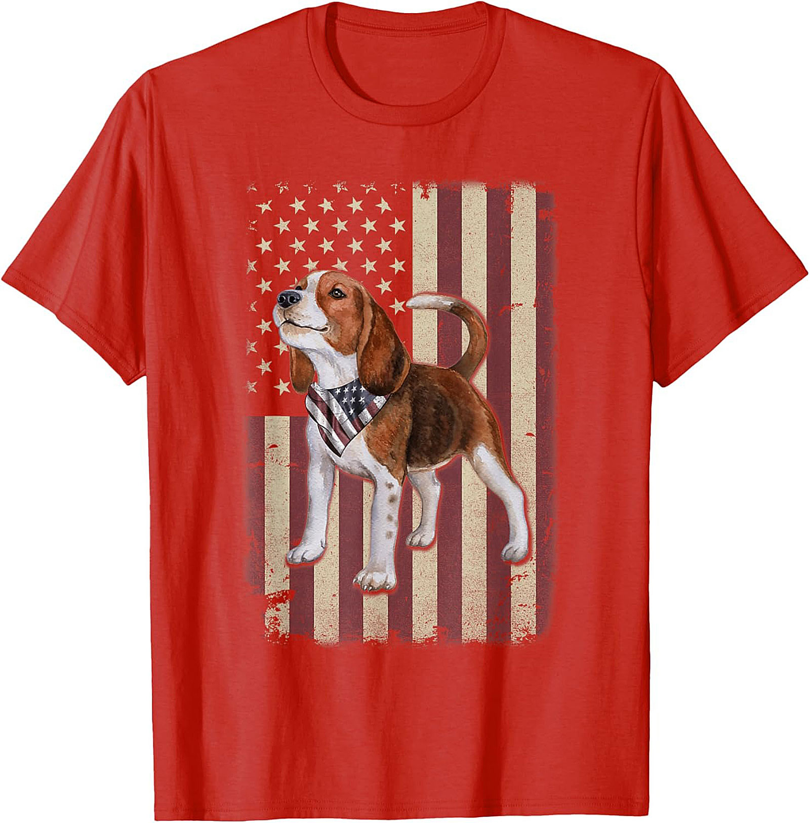 Patriotic Beagle Graphic Tee | Vintage American Flag Dog Lover Shirt