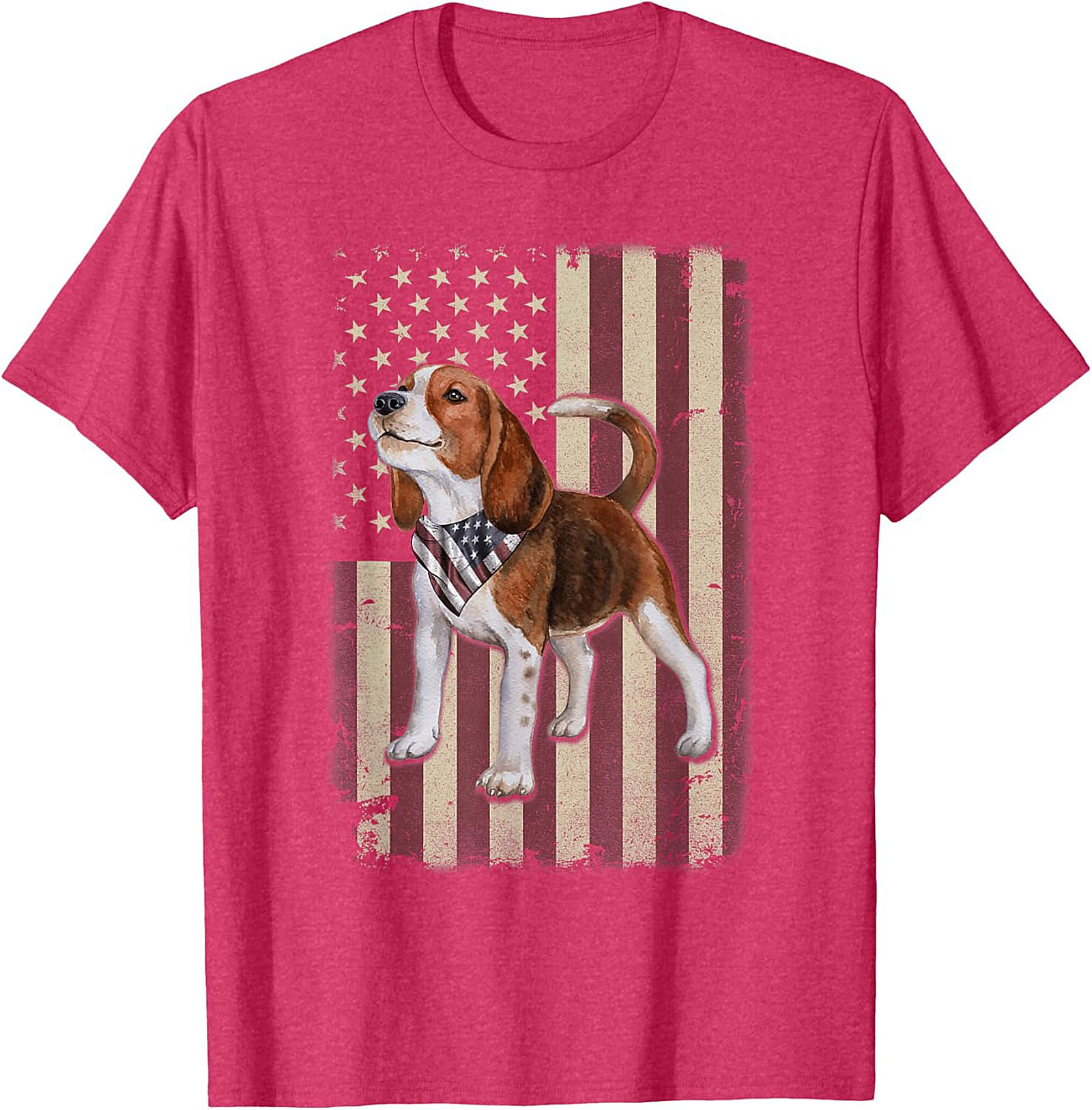 Patriotic Beagle Graphic Tee | Vintage American Flag Dog Lover Shirt
