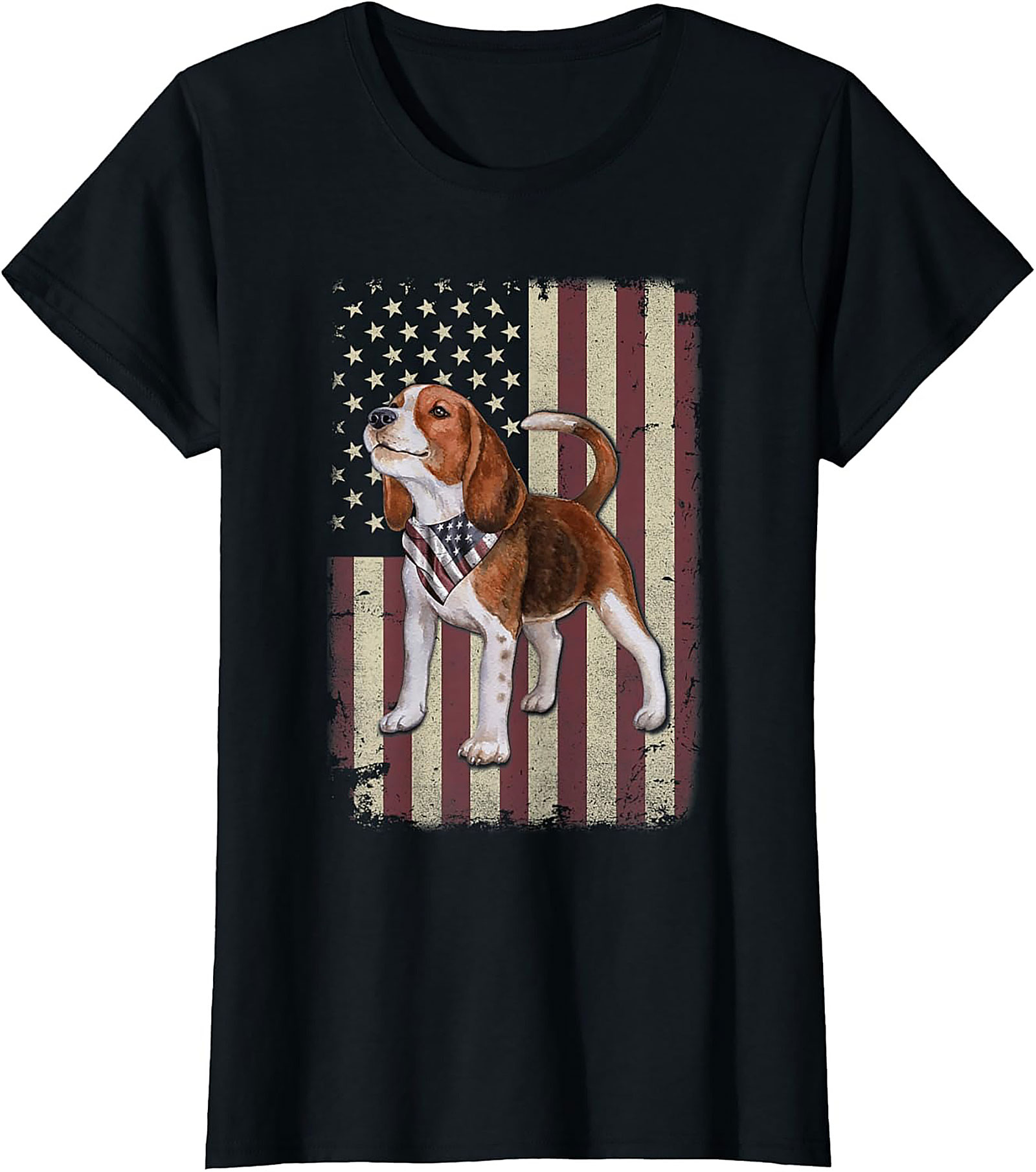 Patriotic Beagle Graphic Tee | Vintage American Flag Dog Lover Shirt