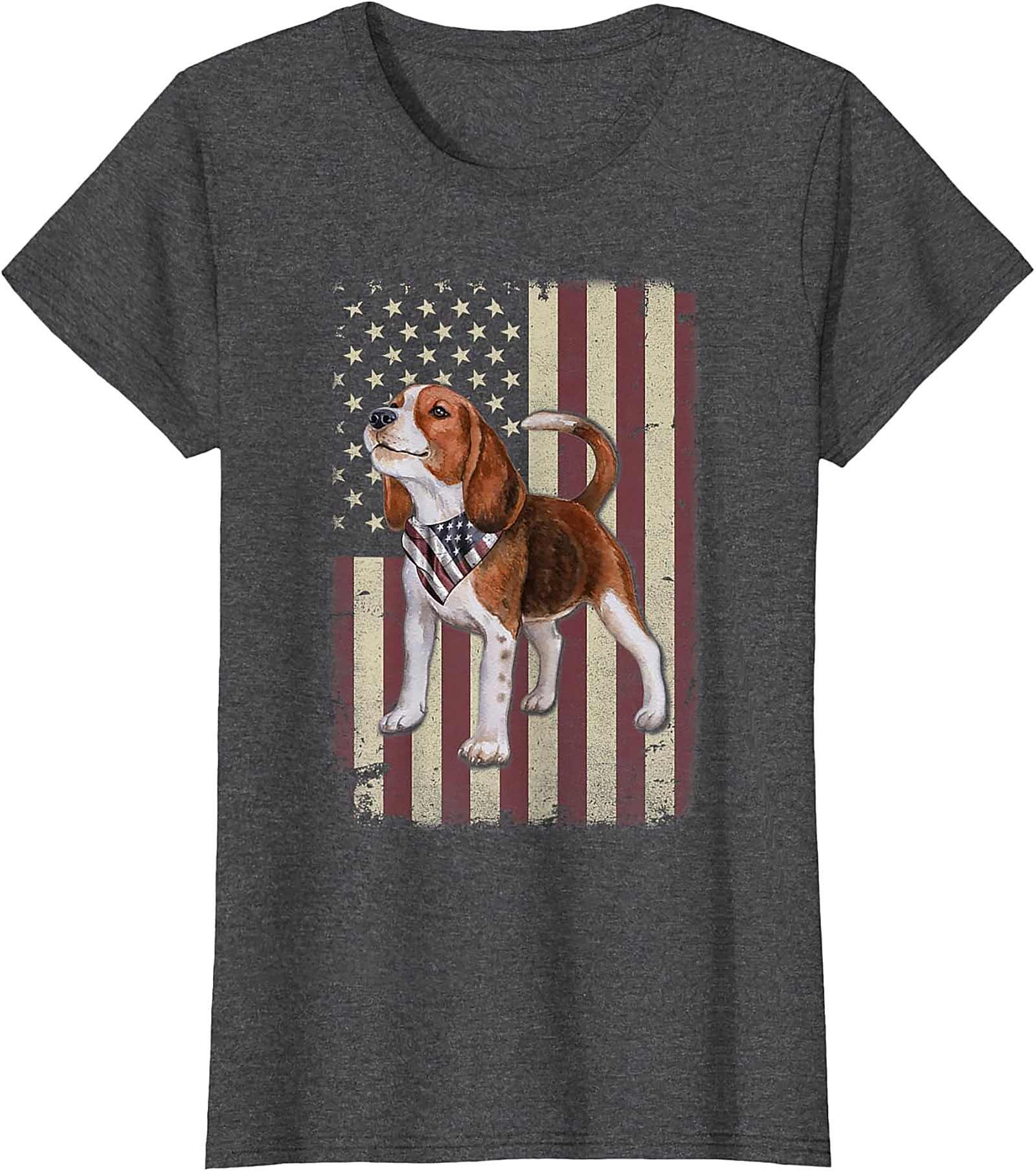 Patriotic Beagle Graphic Tee | Vintage American Flag Dog Lover Shirt