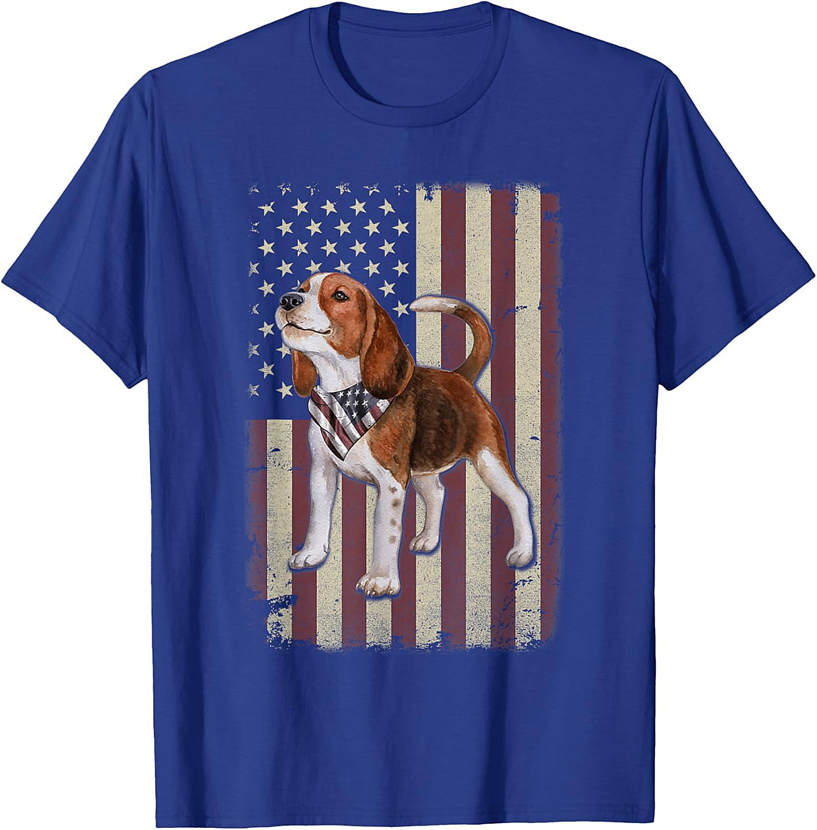 Patriotic Beagle Graphic Tee | Vintage American Flag Dog Lover Shirt