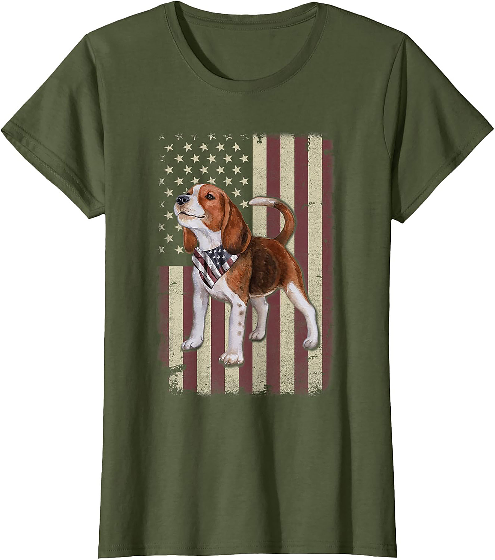 Patriotic Beagle Graphic Tee | Vintage American Flag Dog Lover Shirt