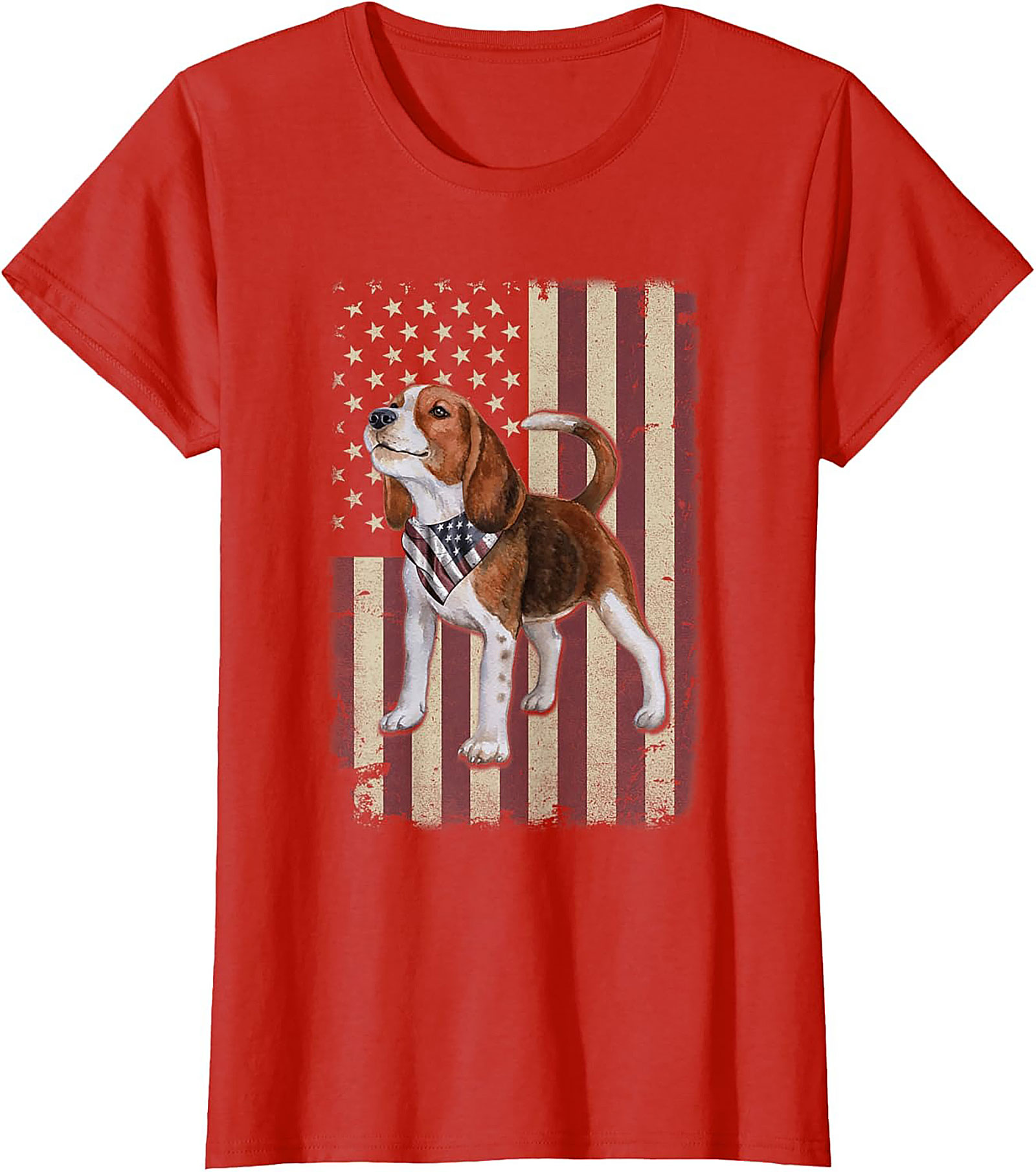 Patriotic Beagle Graphic Tee | Vintage American Flag Dog Lover Shirt