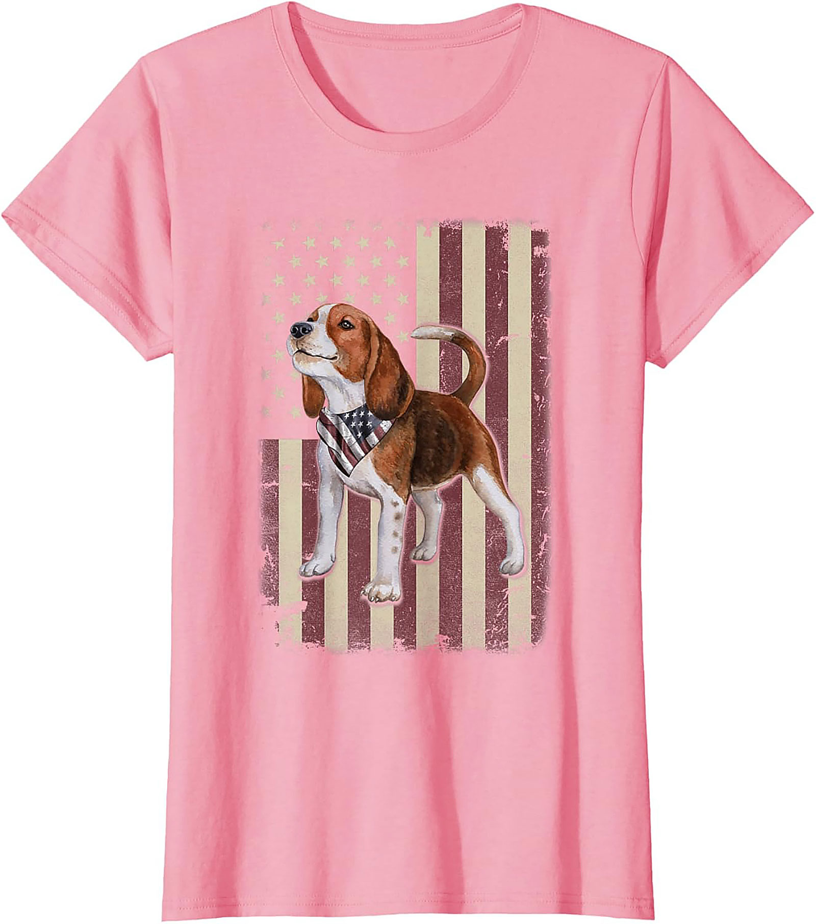 Patriotic Beagle Graphic Tee | Vintage American Flag Dog Lover Shirt